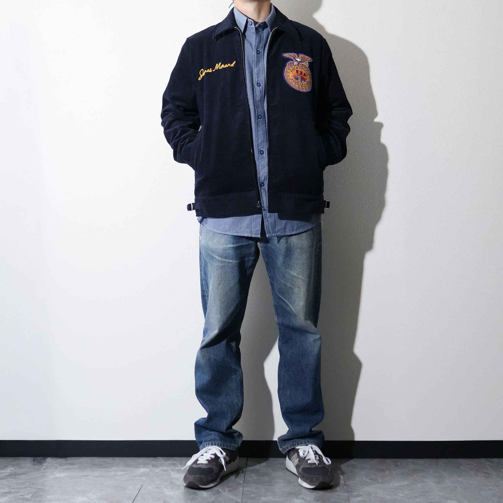HOUSTON / 51448 CORDUROY EMBROIDERY JACKET (FFA) NAVY