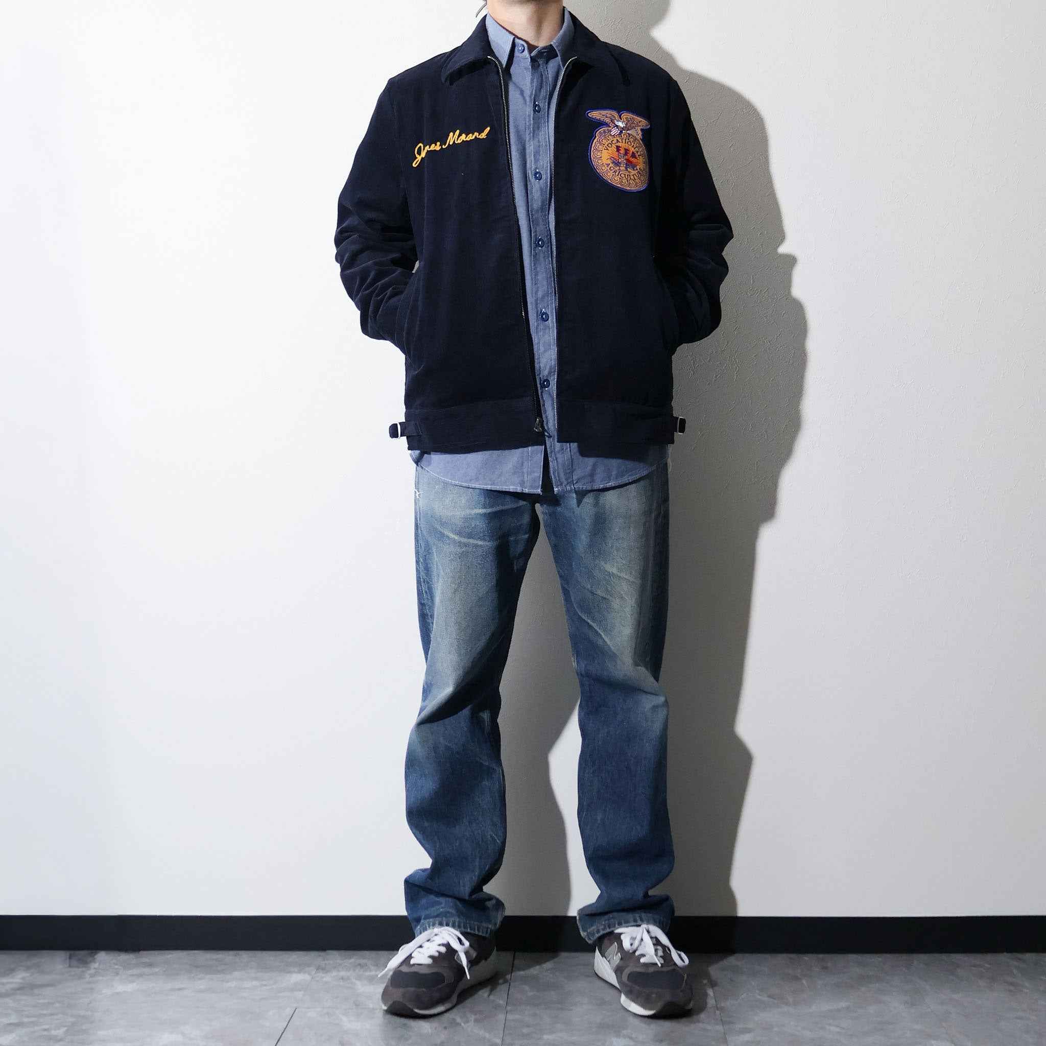 HOUSTON / 51448 CORDUROY EMBROIDERY JACKET (FFA) NAVY