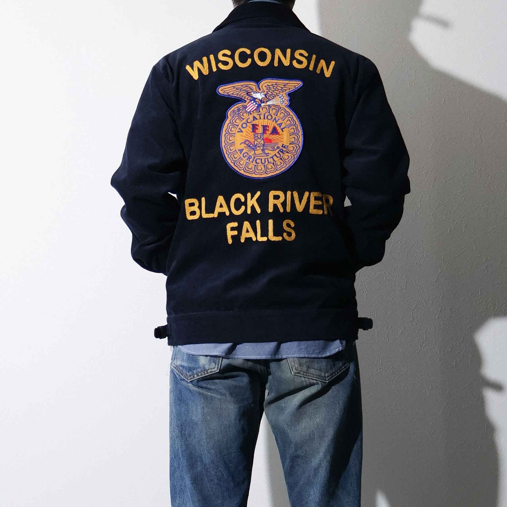HOUSTON / 51448 CORDUROY EMBROIDERY JACKET (FFA) NAVY