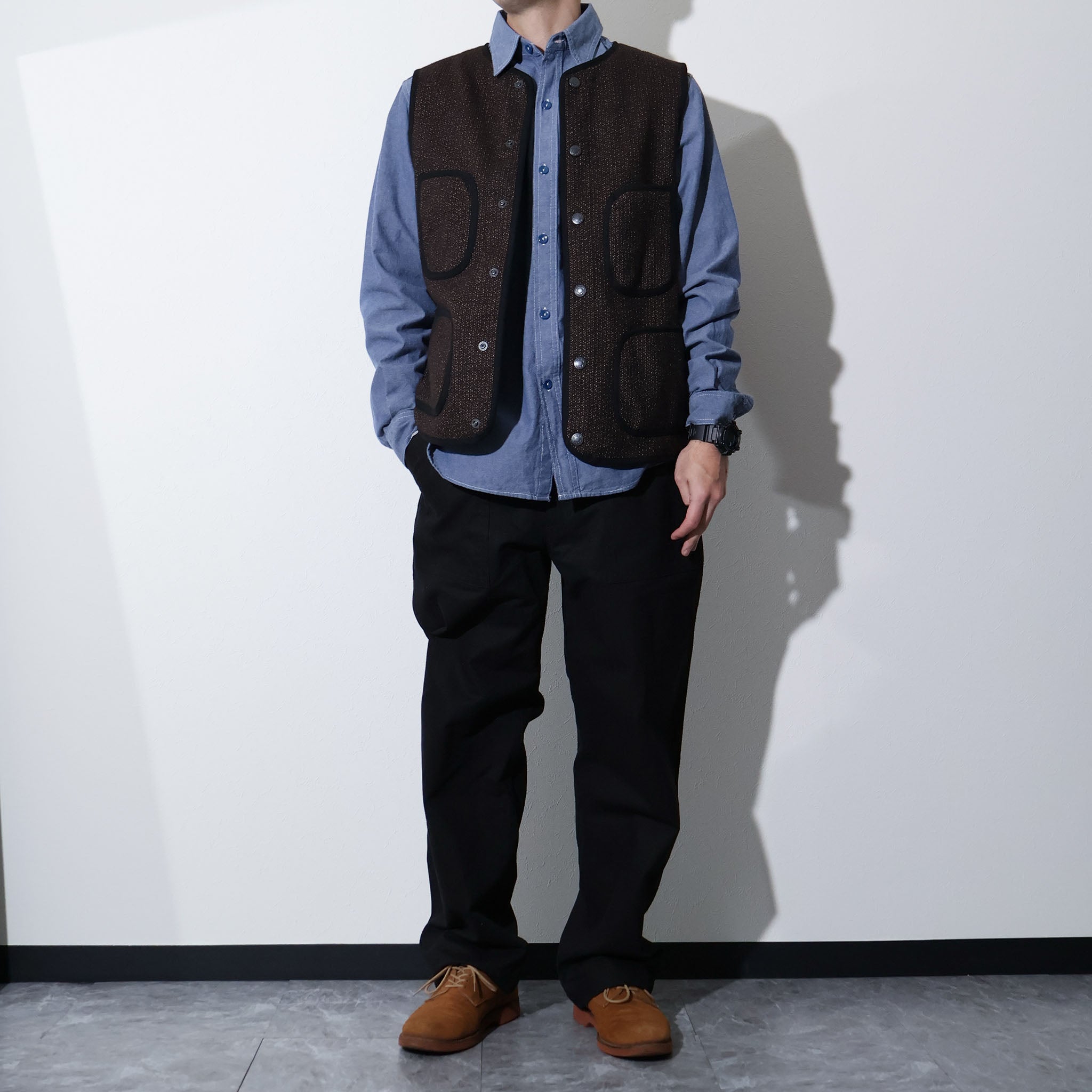 HOUSTON / 515645 BEACH CLOTH VEST MADE IN JAPAN - TRUTH