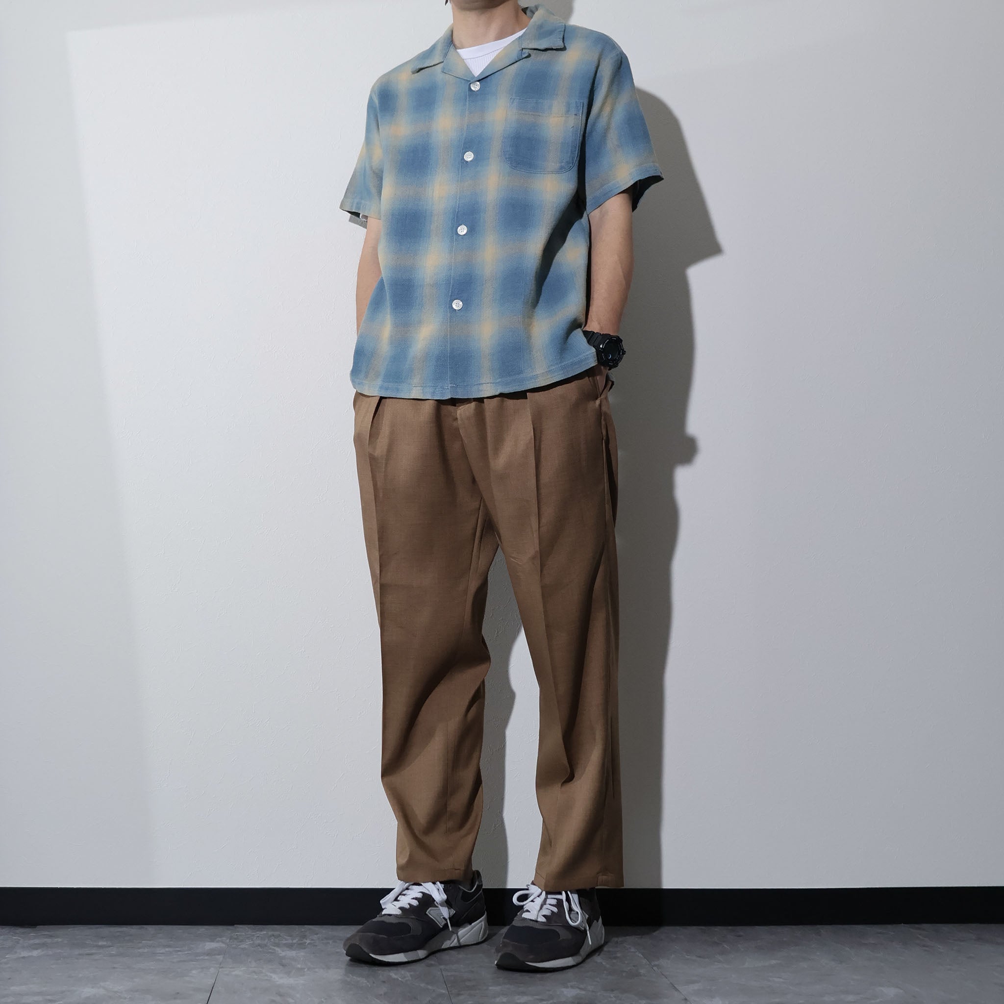 HOUSTON / 41273 INDIGO HB OMBRE CHECK S/S SHIRT - TRUTH