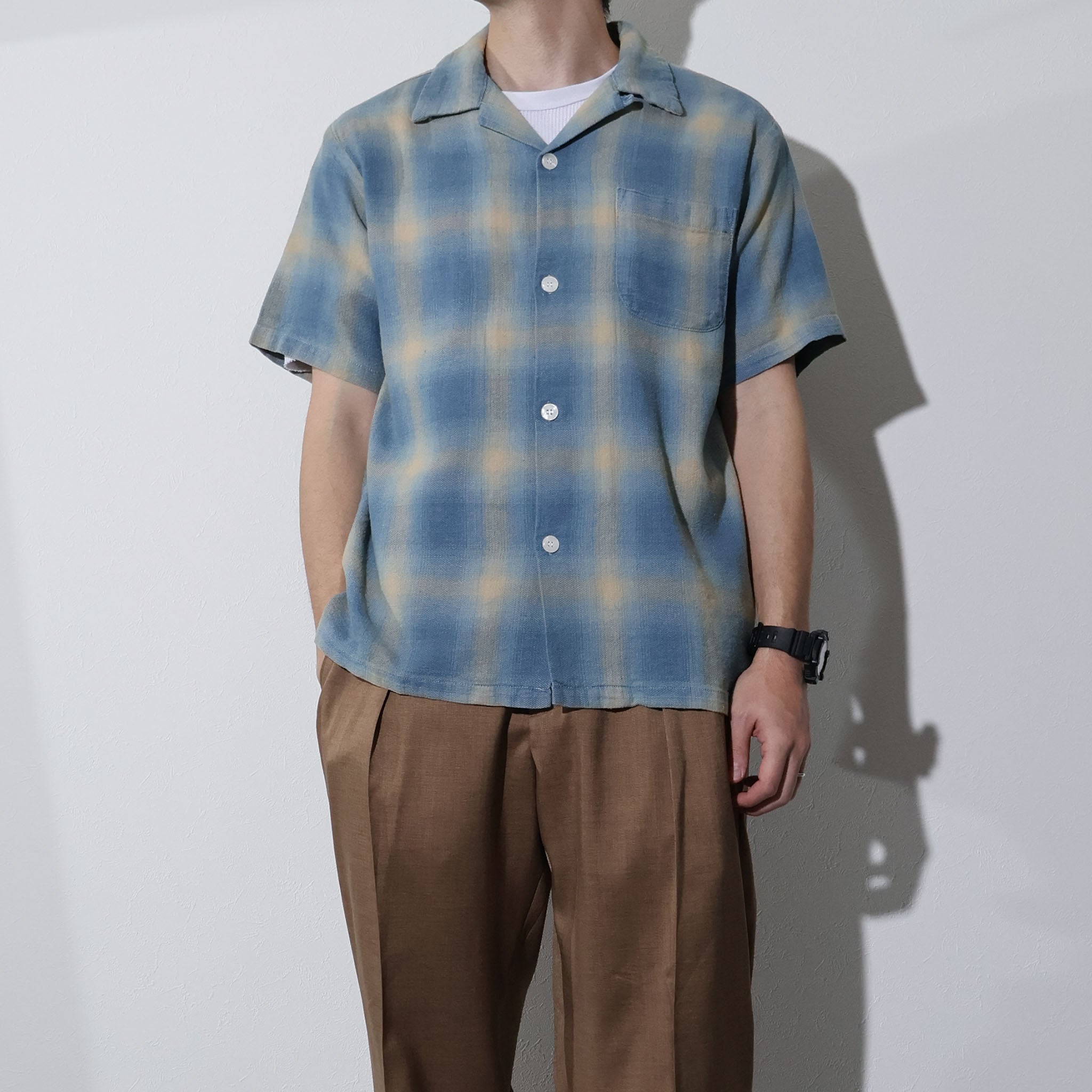 HOUSTON / 41273 INDIGO HB OMBRE CHECK S/S SHIRT - TRUTH