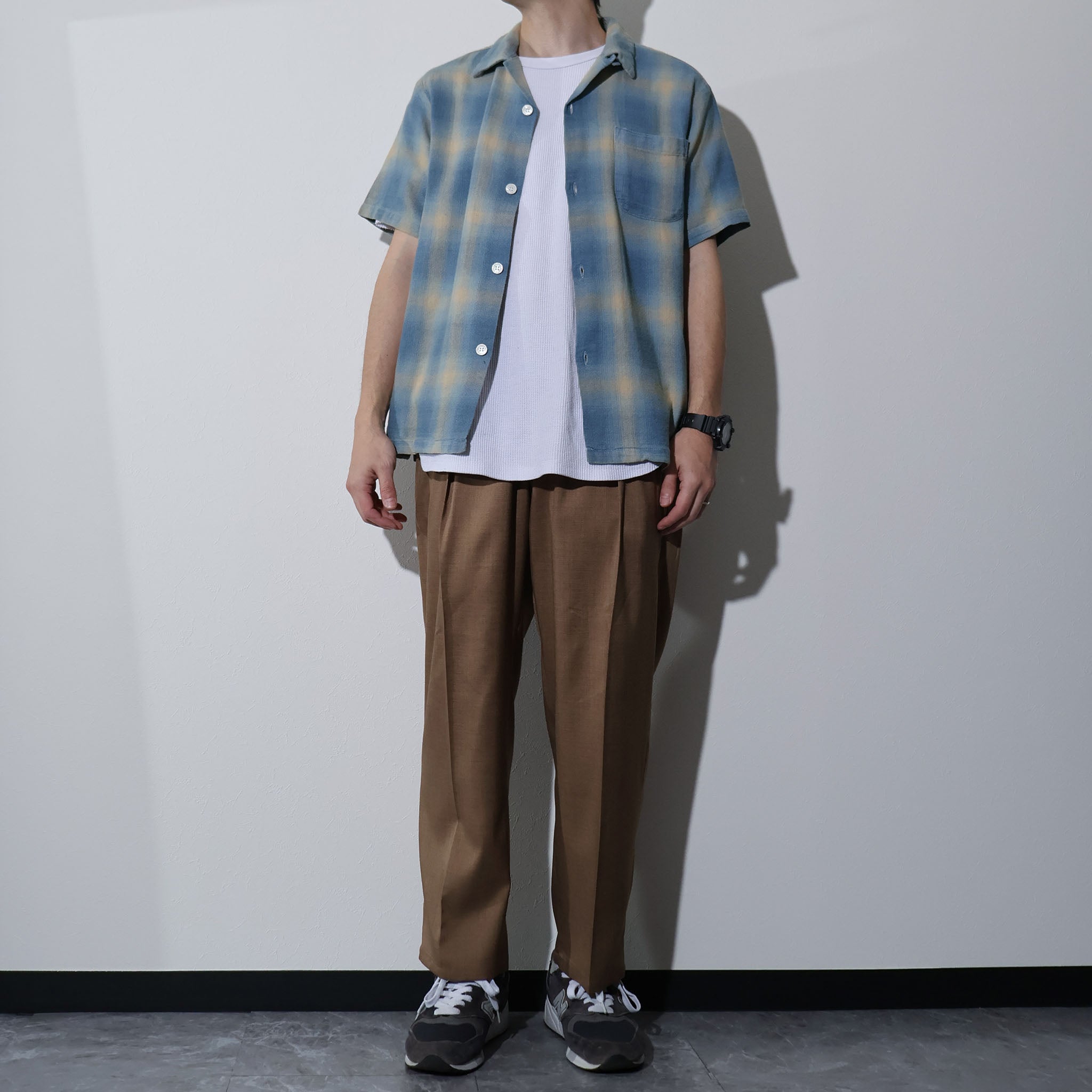 HOUSTON / 41273 INDIGO HB OMBRE CHECK S/S SHIRT - TRUTH