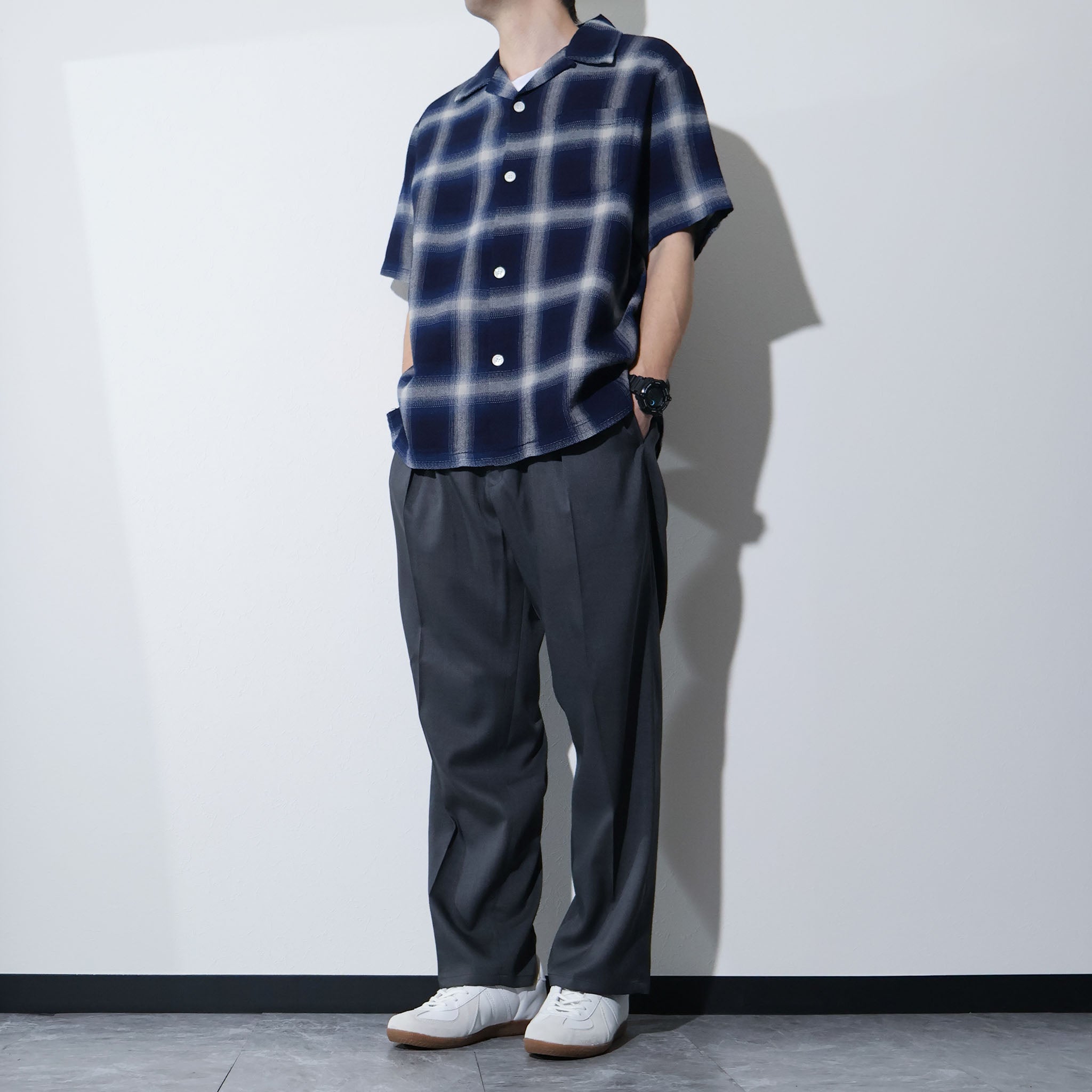 HOUSTON / 41273 INDIGO HB OMBRE CHECK S/S SHIRT - TRUTH