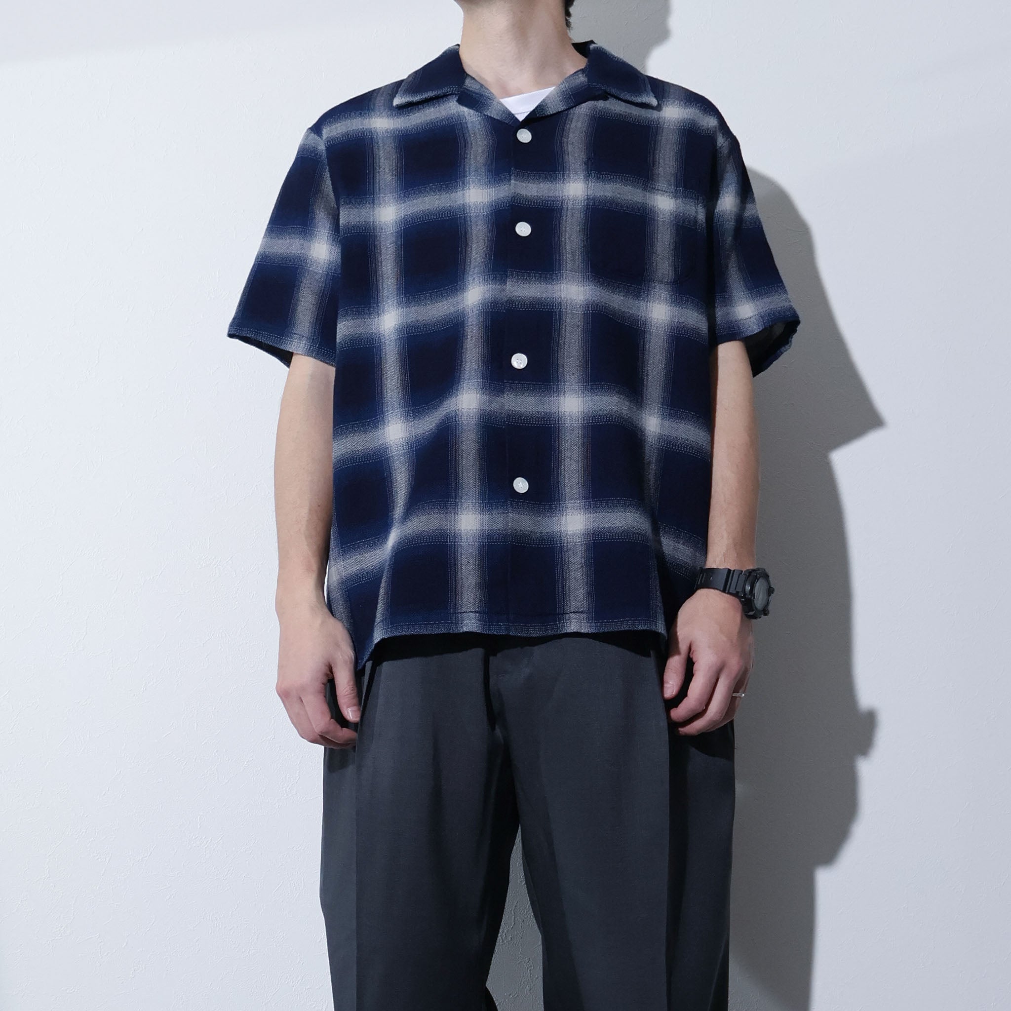 HOUSTON / 41273 INDIGO HB OMBRE CHECK S/S SHIRT - TRUTH