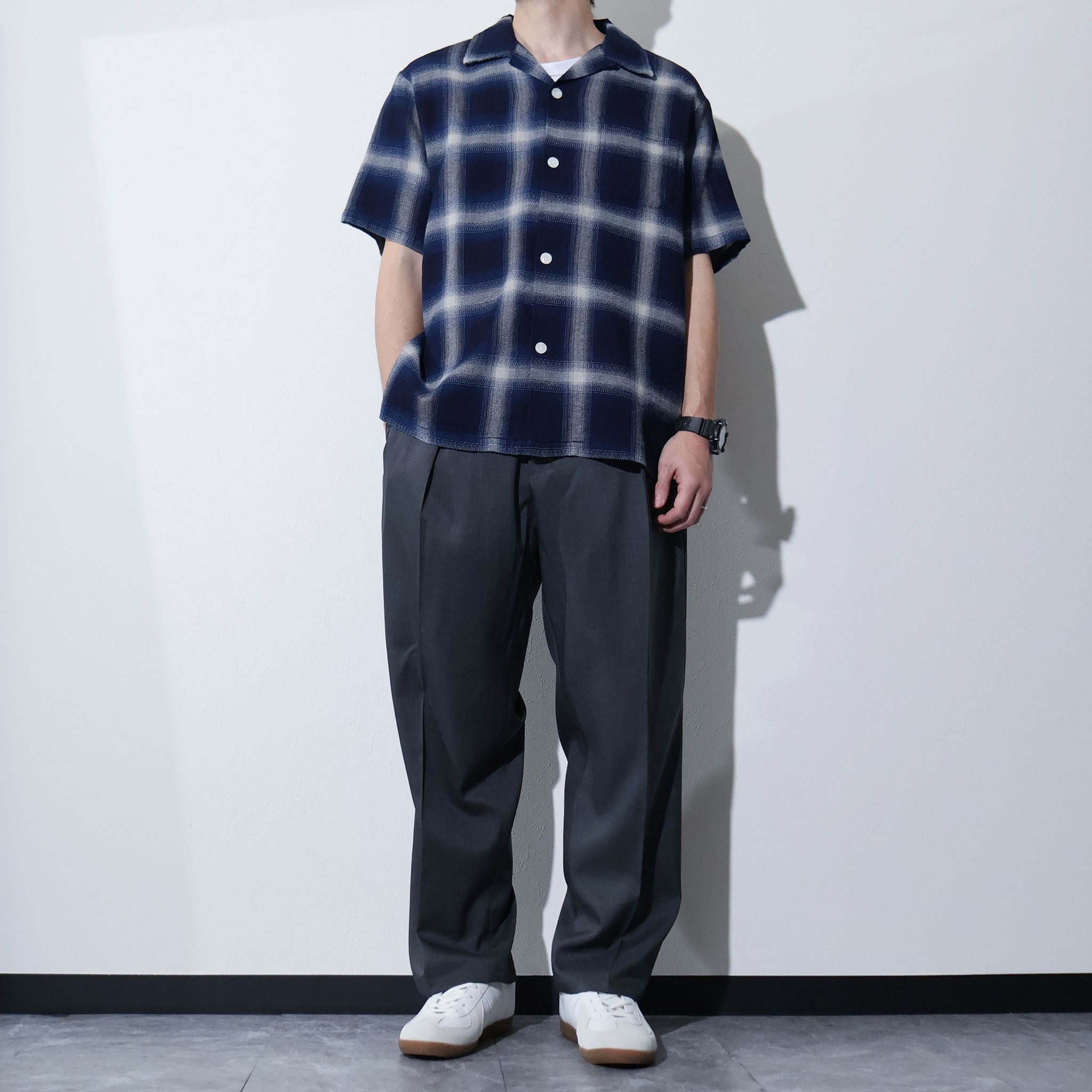 HOUSTON / 41273 INDIGO HB OMBRE CHECK S/S SHIRT - TRUTH