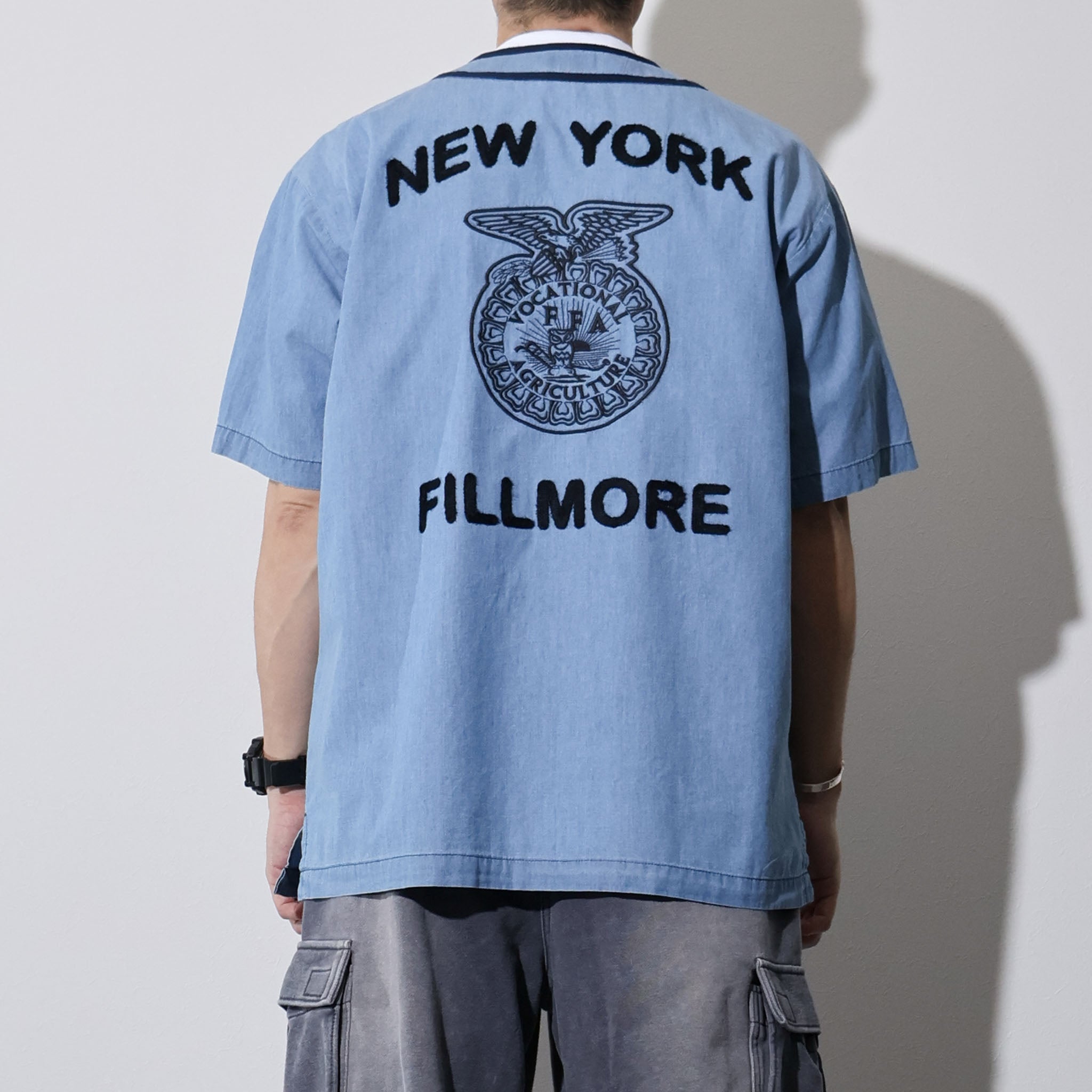 HOUSTON / 41326 CHAMBRAY BASEBALL SHIRT (FFA)