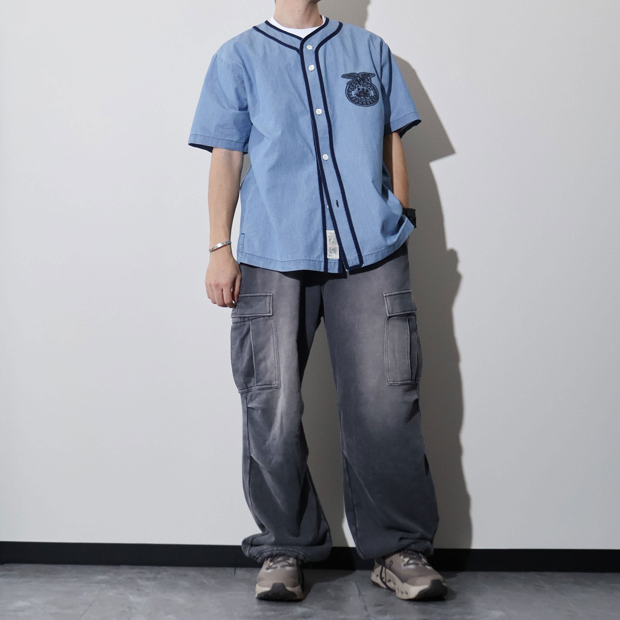 HOUSTON / 41326 CHAMBRAY BASEBALL SHIRT (FFA)