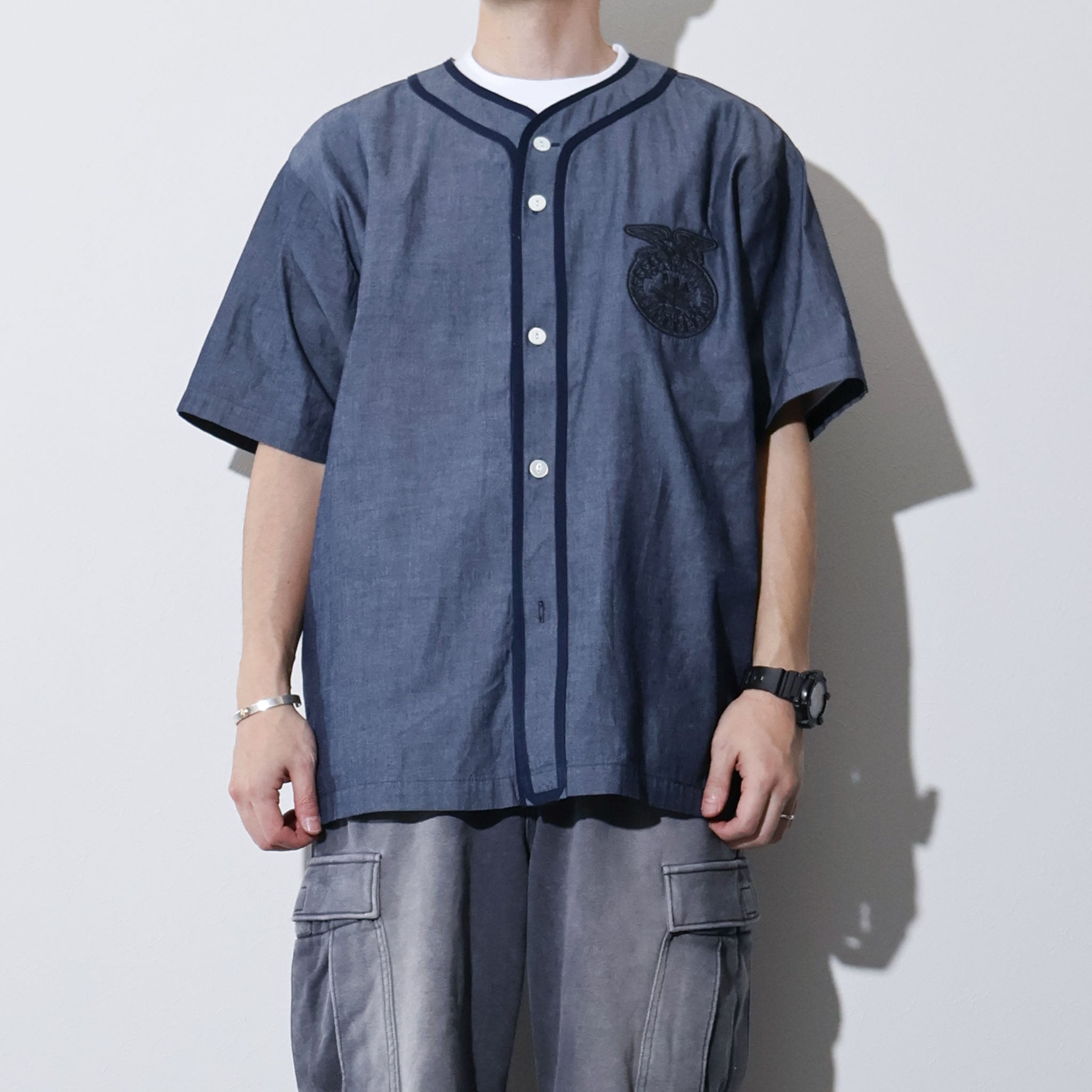 HOUSTON / 41326 CHAMBRAY BASEBALL SHIRT (FFA)