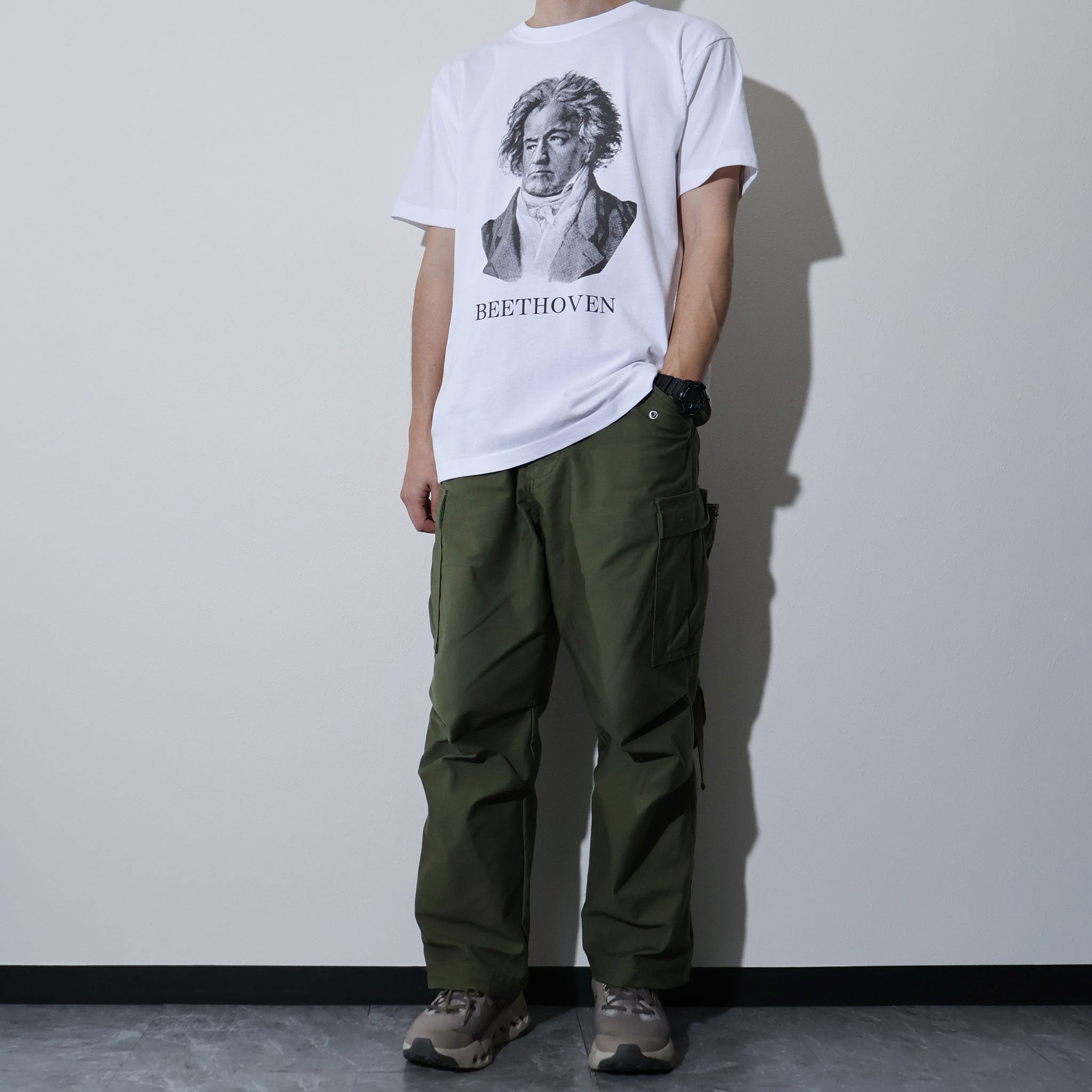 HOUSTON / 22417 HIGH MESH PRINT TEE (BEETHOVEN)