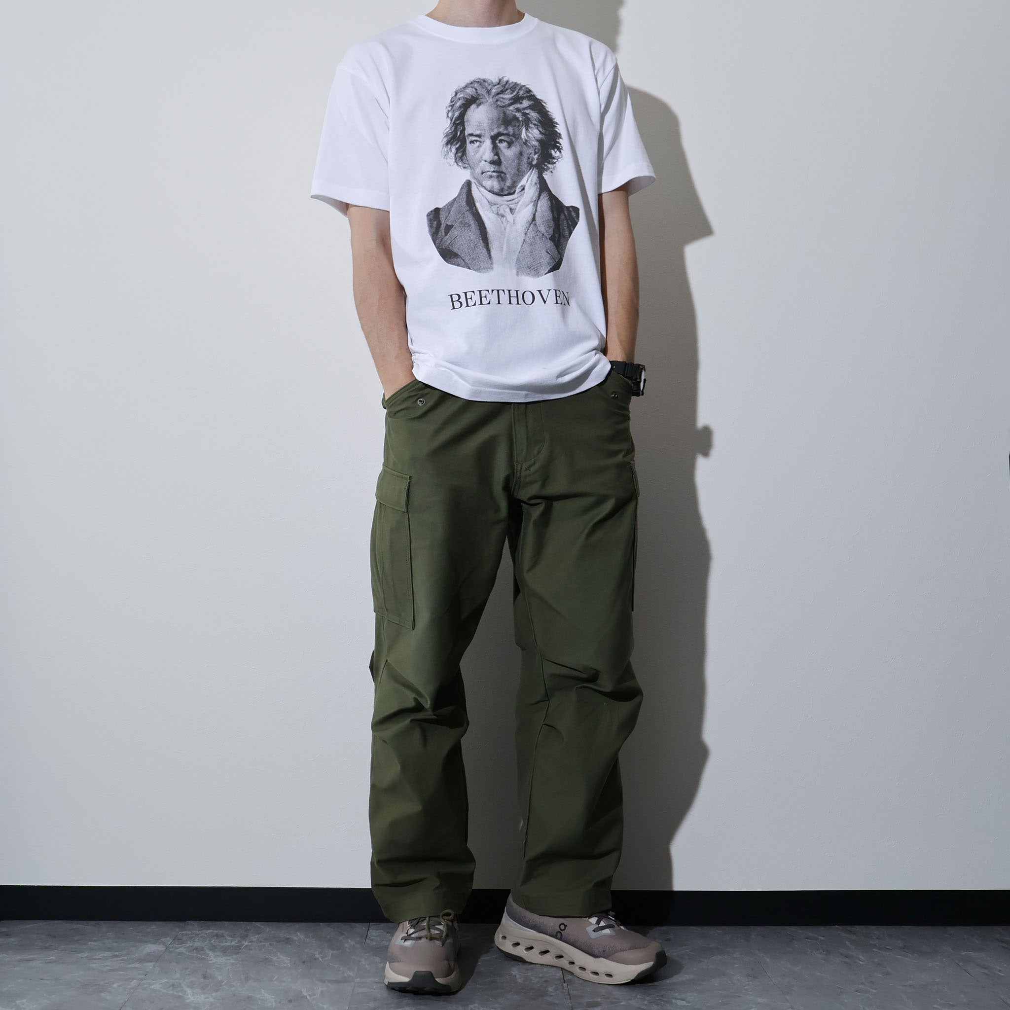 HOUSTON / 22417 HIGH MESH PRINT TEE (BEETHOVEN)