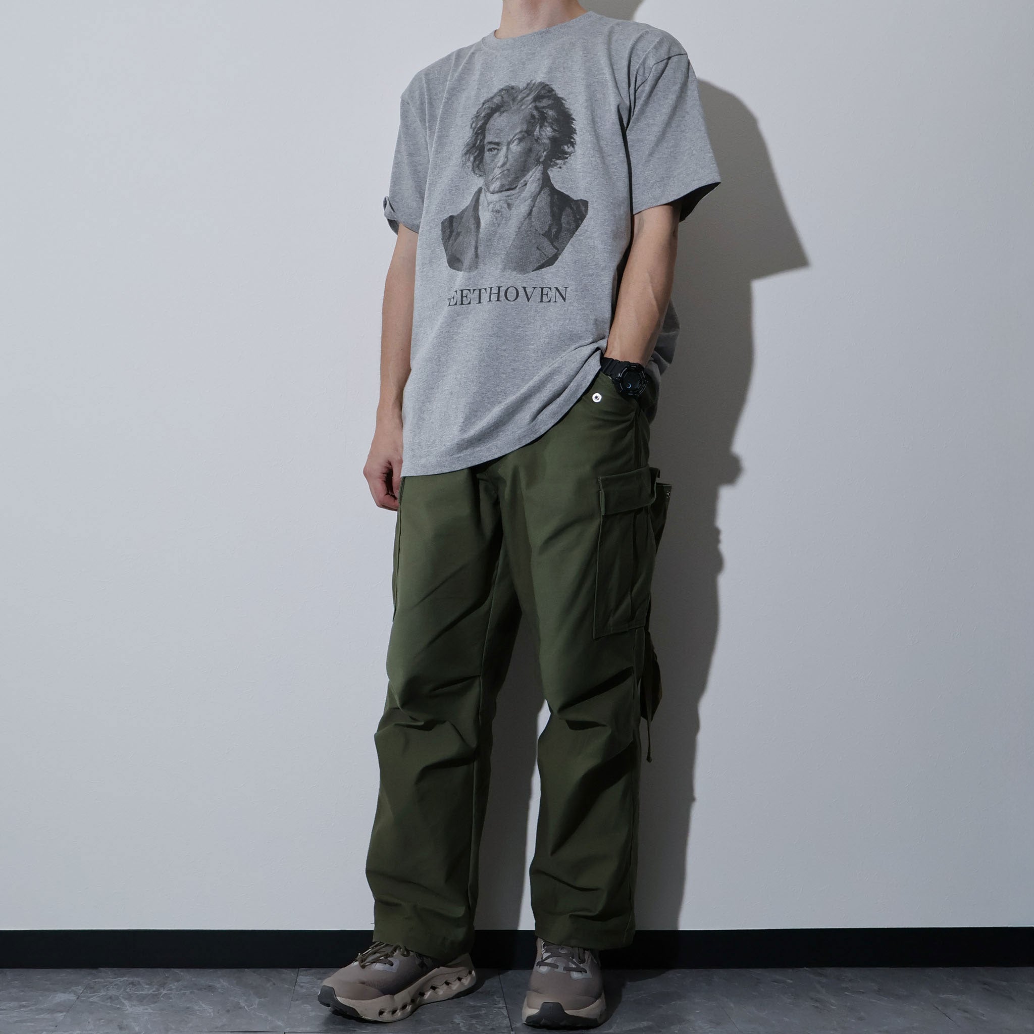 HOUSTON / 22417 HIGH MESH PRINT TEE (BEETHOVEN)