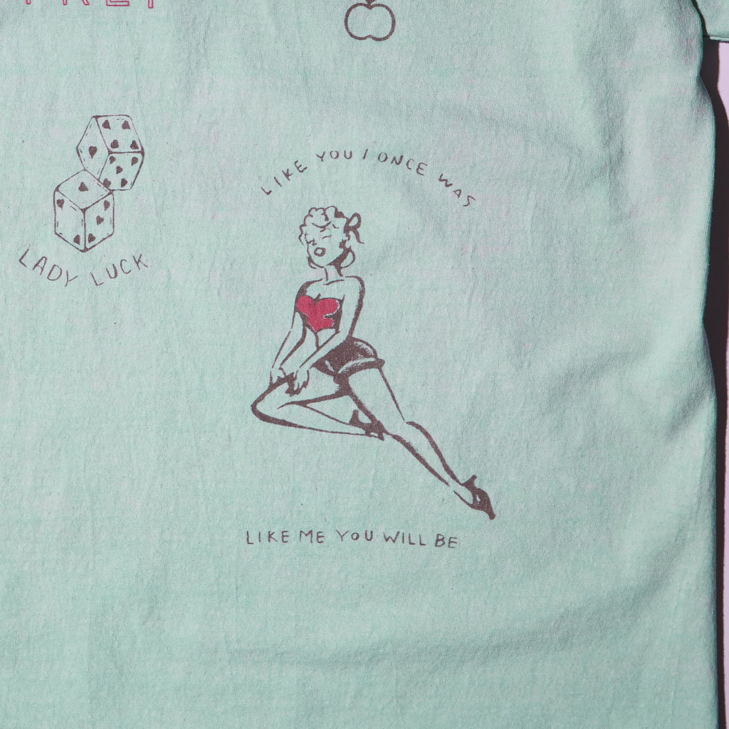 HOUSTON / 22423 PIGMENT PRINT TEE (ARMY) MADE IN JAPAN