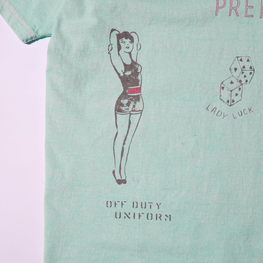 HOUSTON / 22423 PIGMENT PRINT TEE (ARMY) MADE IN JAPAN