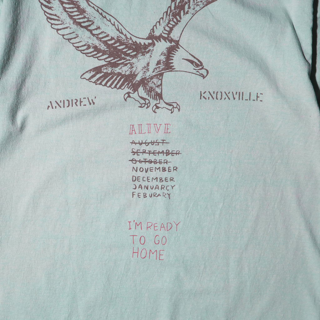 HOUSTON / 22423 PIGMENT PRINT TEE (ARMY) MADE IN JAPAN