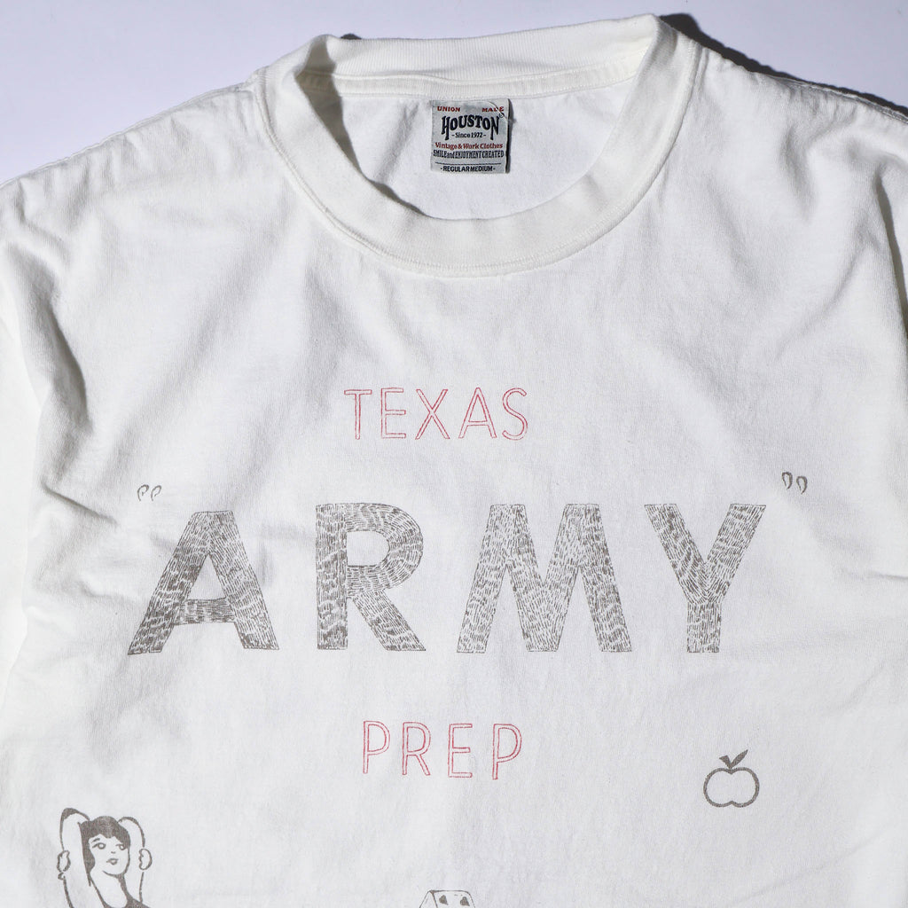 HOUSTON / 22423 PIGMENT PRINT TEE (ARMY) MADE IN JAPAN
