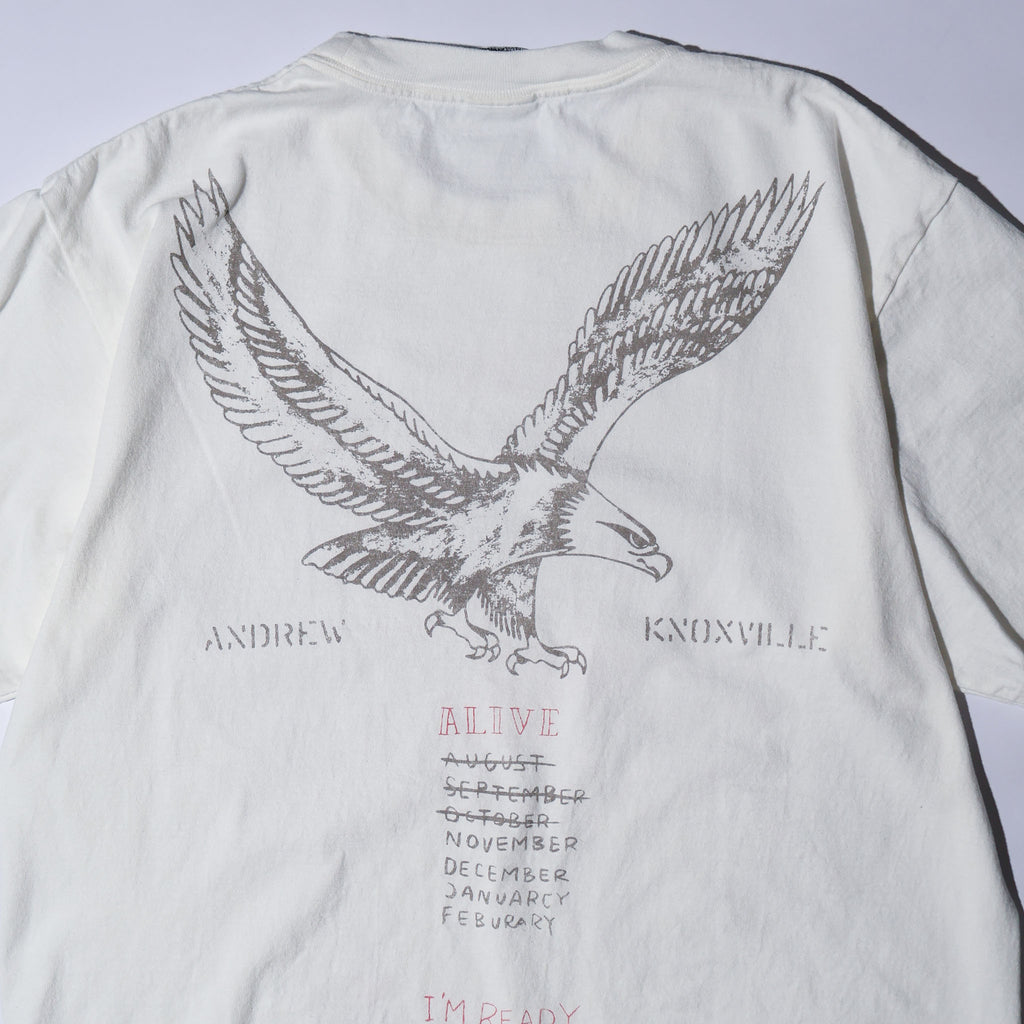 HOUSTON / 22423 PIGMENT PRINT TEE (ARMY) MADE IN JAPAN