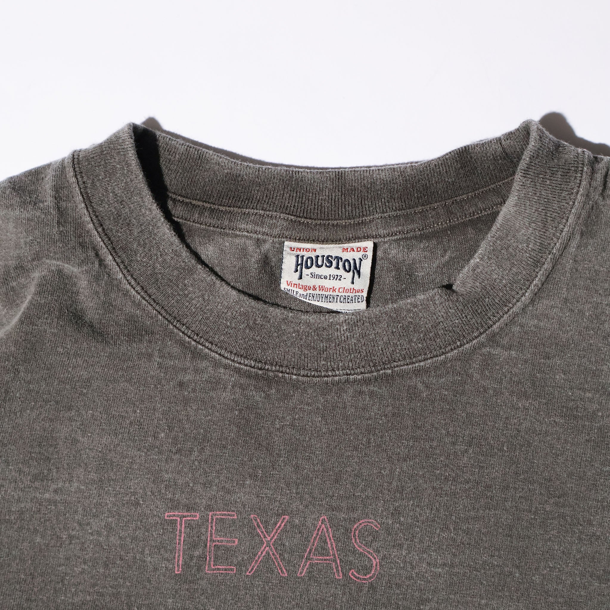 HOUSTON / 22423 PIGMENT PRINT TEE (ARMY) MADE IN JAPAN