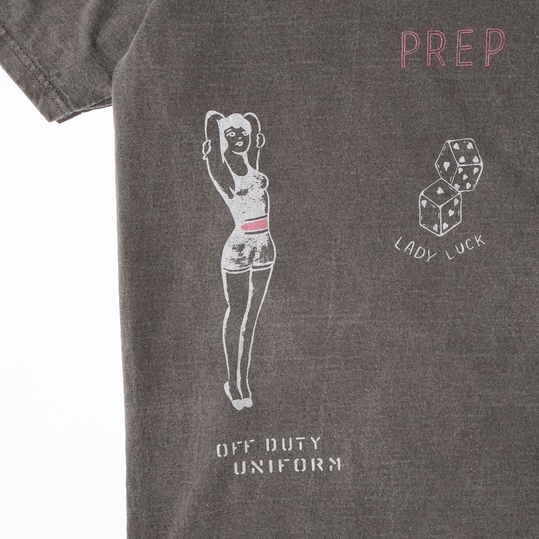 HOUSTON / 22423 PIGMENT PRINT TEE (ARMY) MADE IN JAPAN