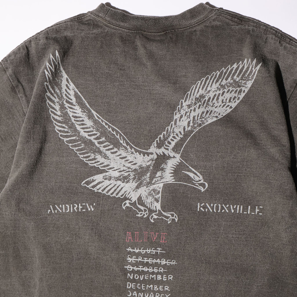 HOUSTON / 22423 PIGMENT PRINT TEE (ARMY) MADE IN JAPAN