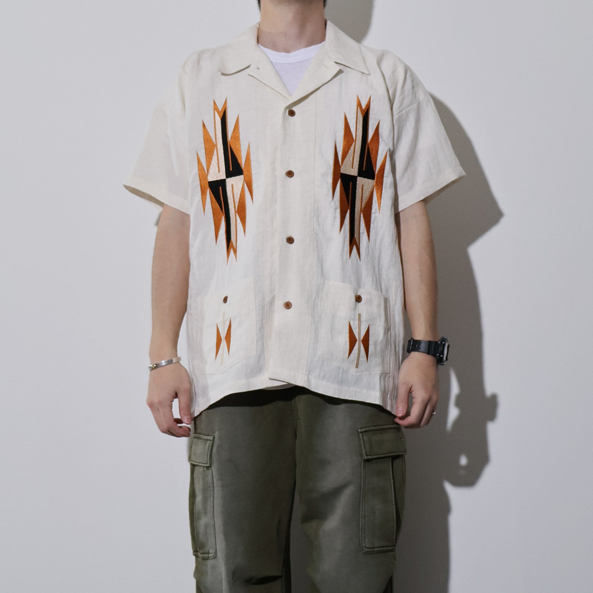 HOUSTON / 41331 LINEN CHIMAYO SHIRT - TRUTH