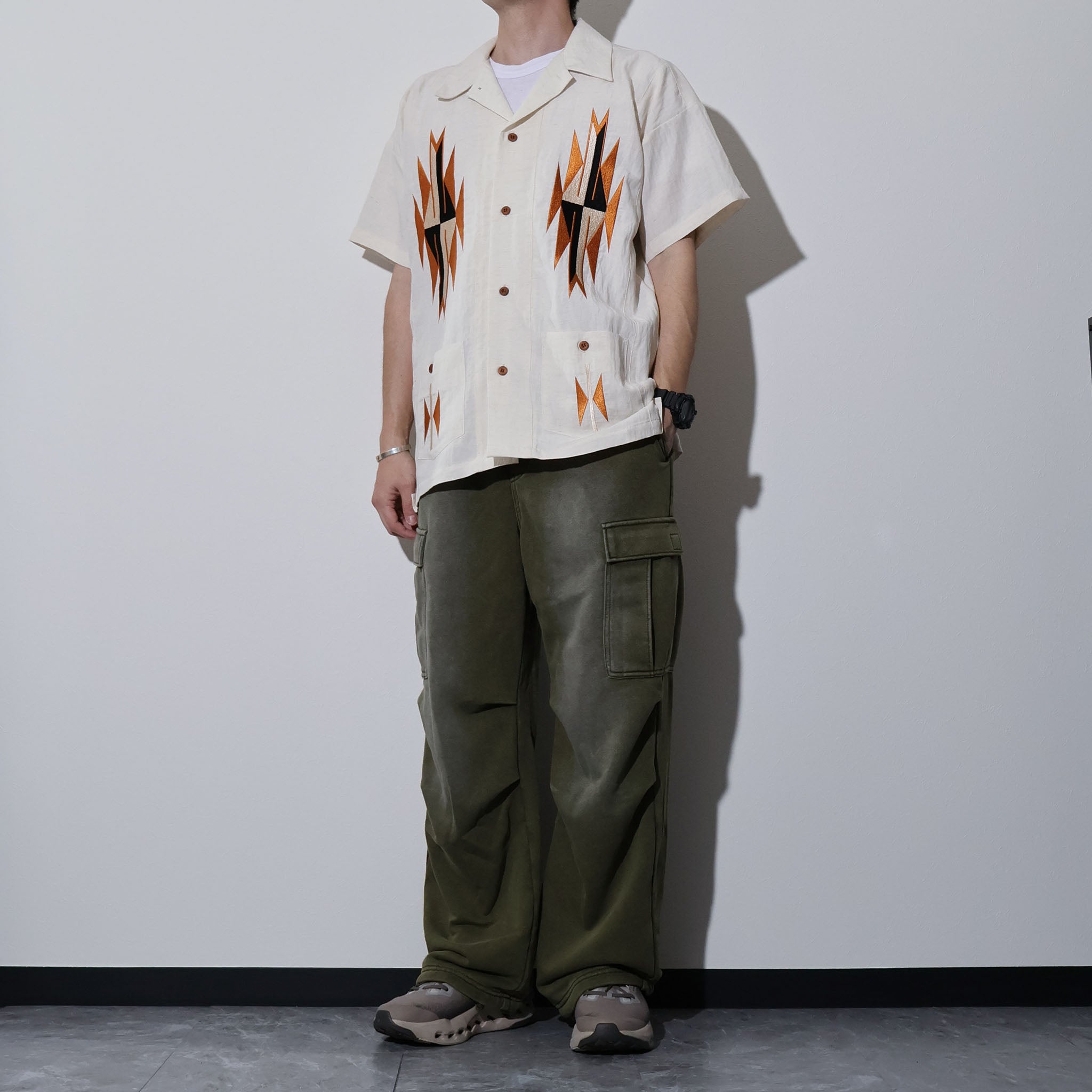HOUSTON / 41331 LINEN CHIMAYO SHIRT - TRUTH