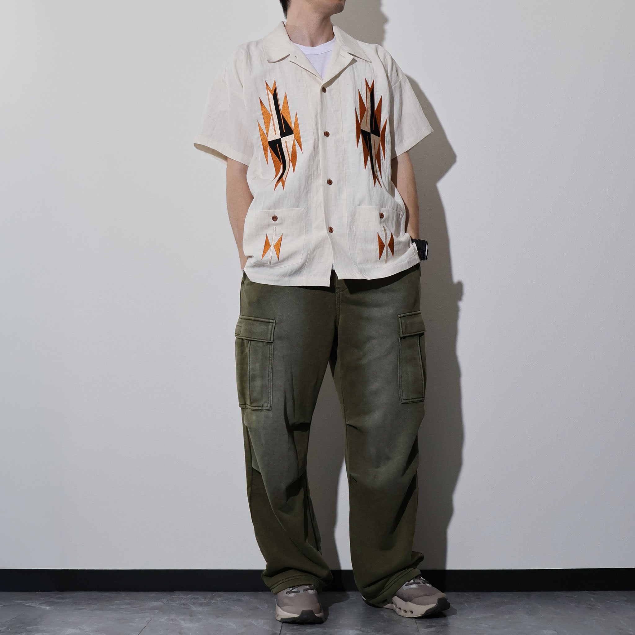 HOUSTON / 41331 LINEN CHIMAYO SHIRT - TRUTH
