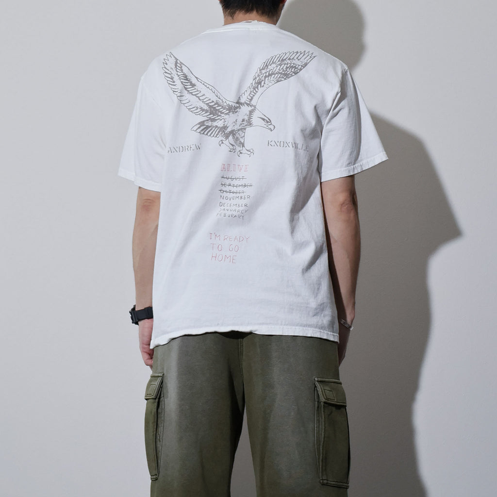 HOUSTON / 22423 PIGMENT PRINT TEE (ARMY) MADE IN JAPAN - TRUTH