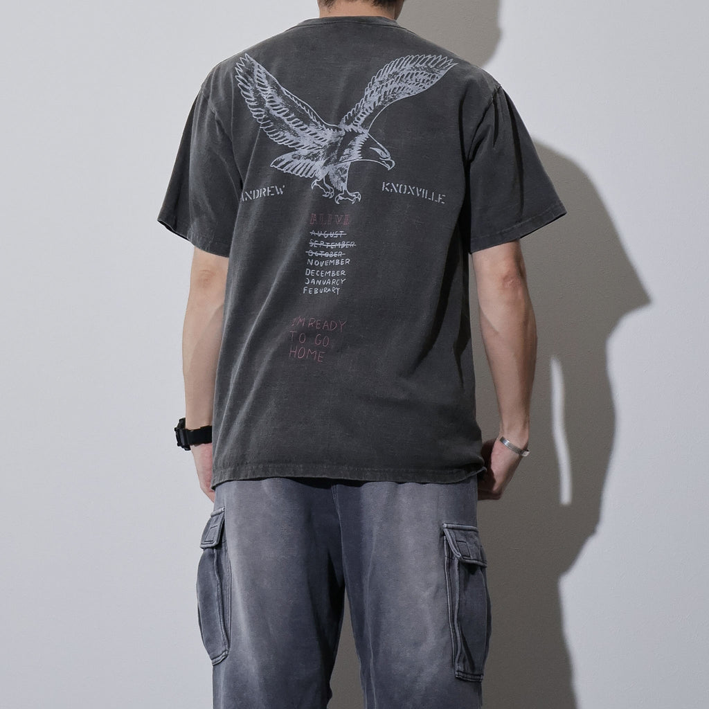 HOUSTON / 22423 PIGMENT PRINT TEE (ARMY) MADE IN JAPAN - TRUTH