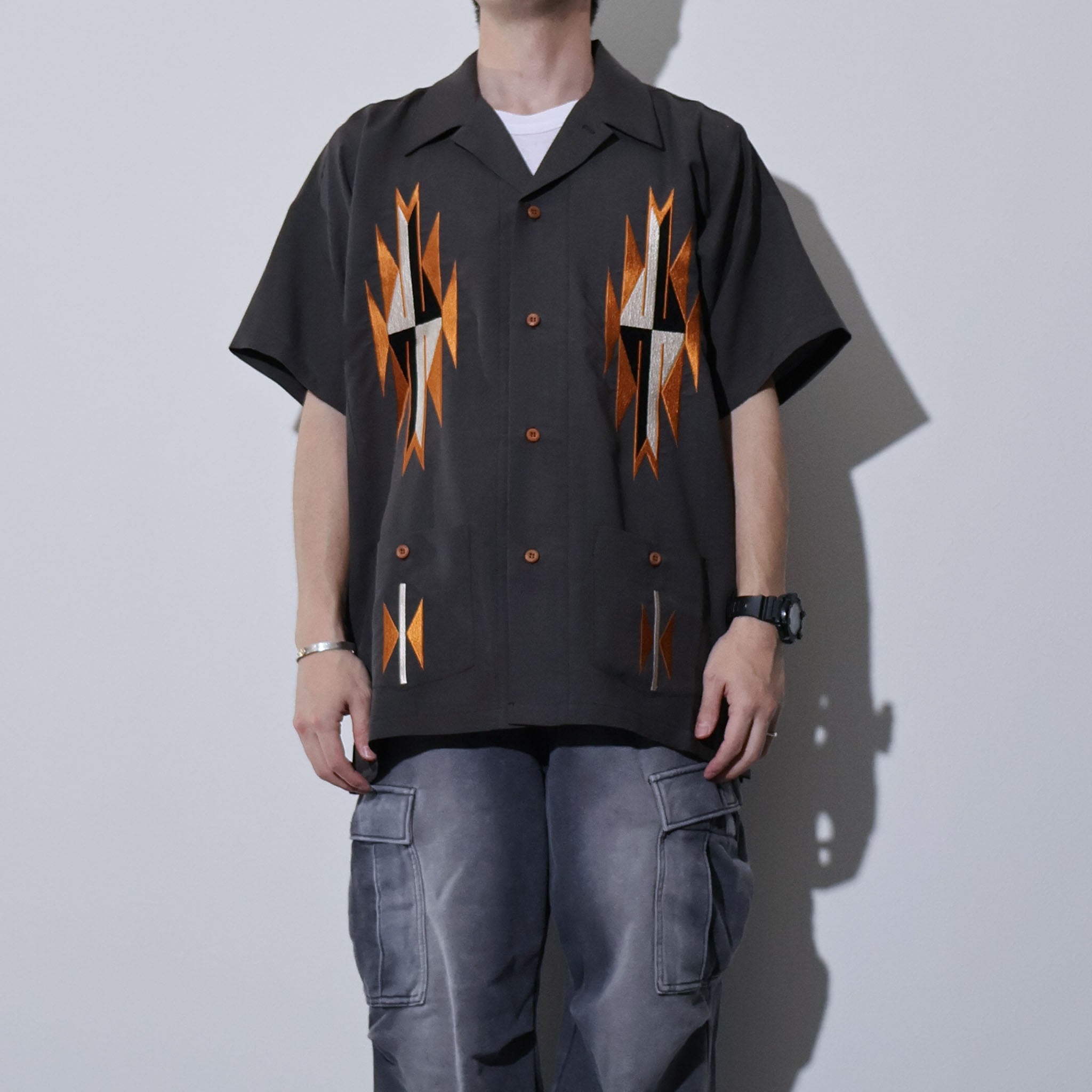 HOUSTON / 41331 LINEN CHIMAYO SHIRT - TRUTH