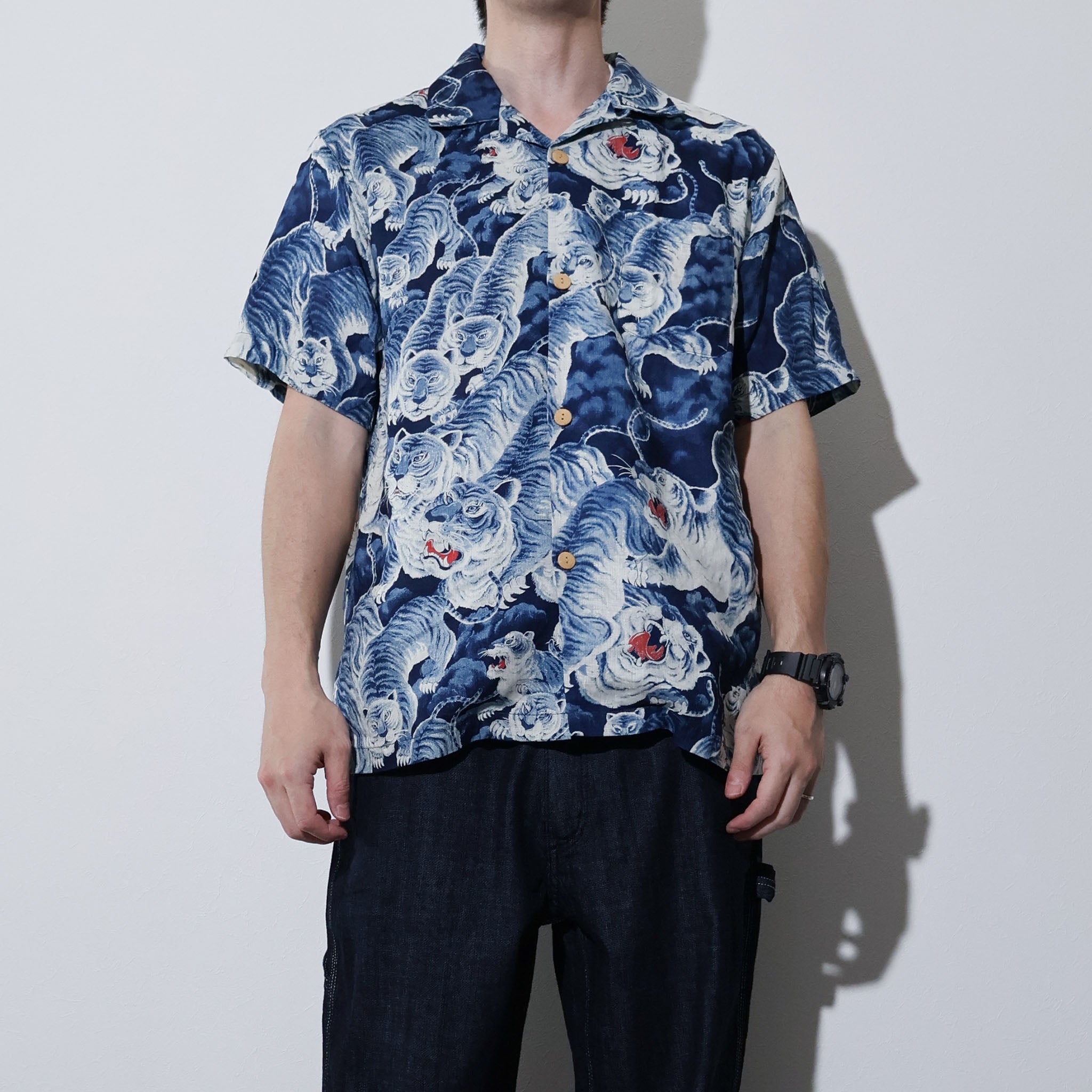 HOUSTON / 41356 SPECIAL DYED LINEN ALOHA SHIRT (百虎) MADE IN JAPAN - TRUTH