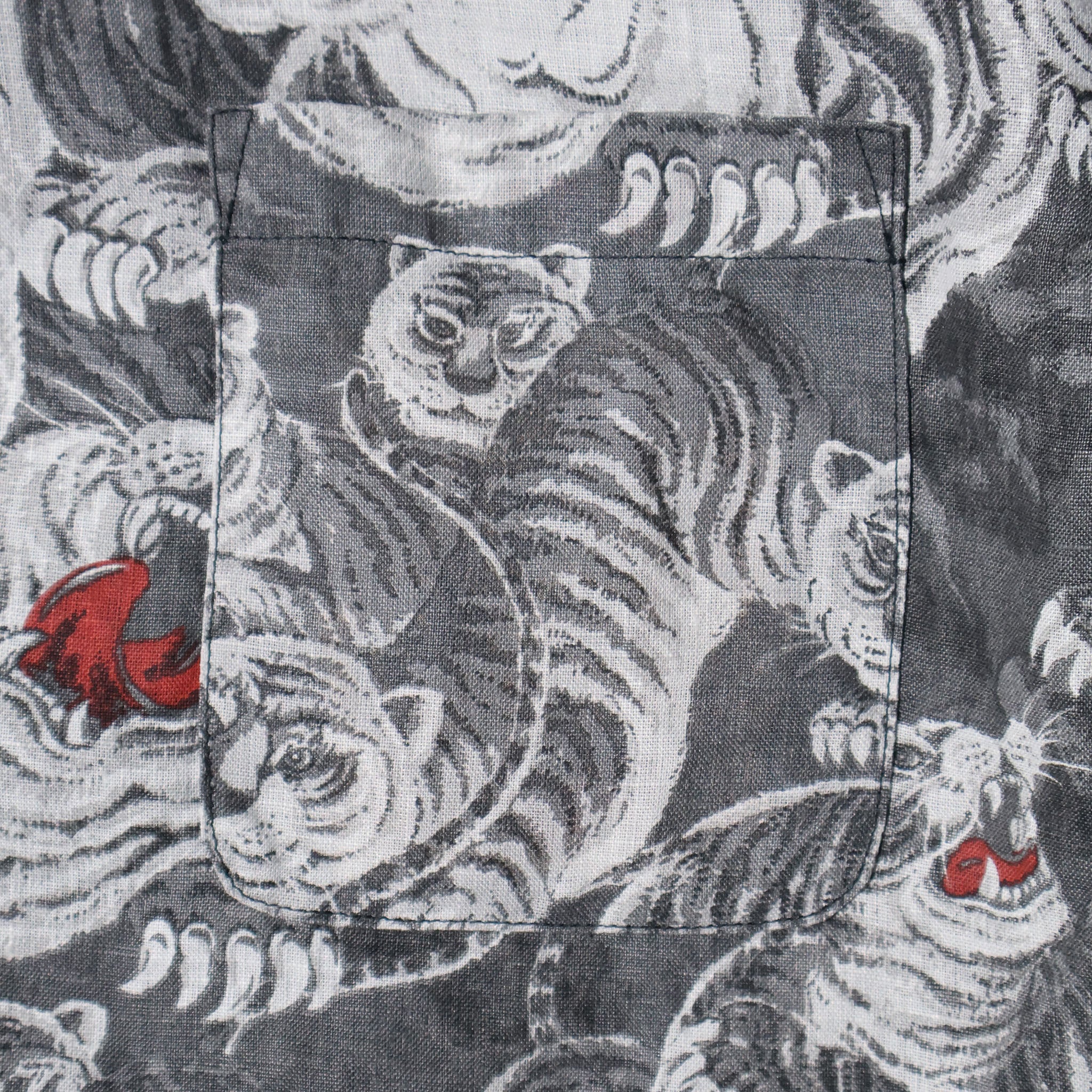 HOUSTON / 41356 SPECIAL DYED LINEN ALOHA SHIRT (百虎) MADE IN JAPAN