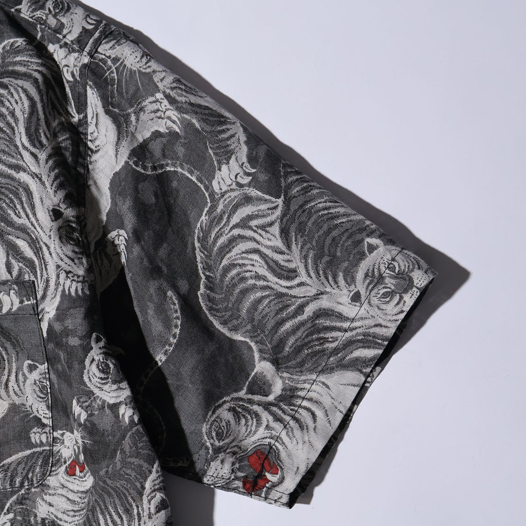 HOUSTON / 41356 SPECIAL DYED LINEN ALOHA SHIRT (百虎) MADE IN JAPAN