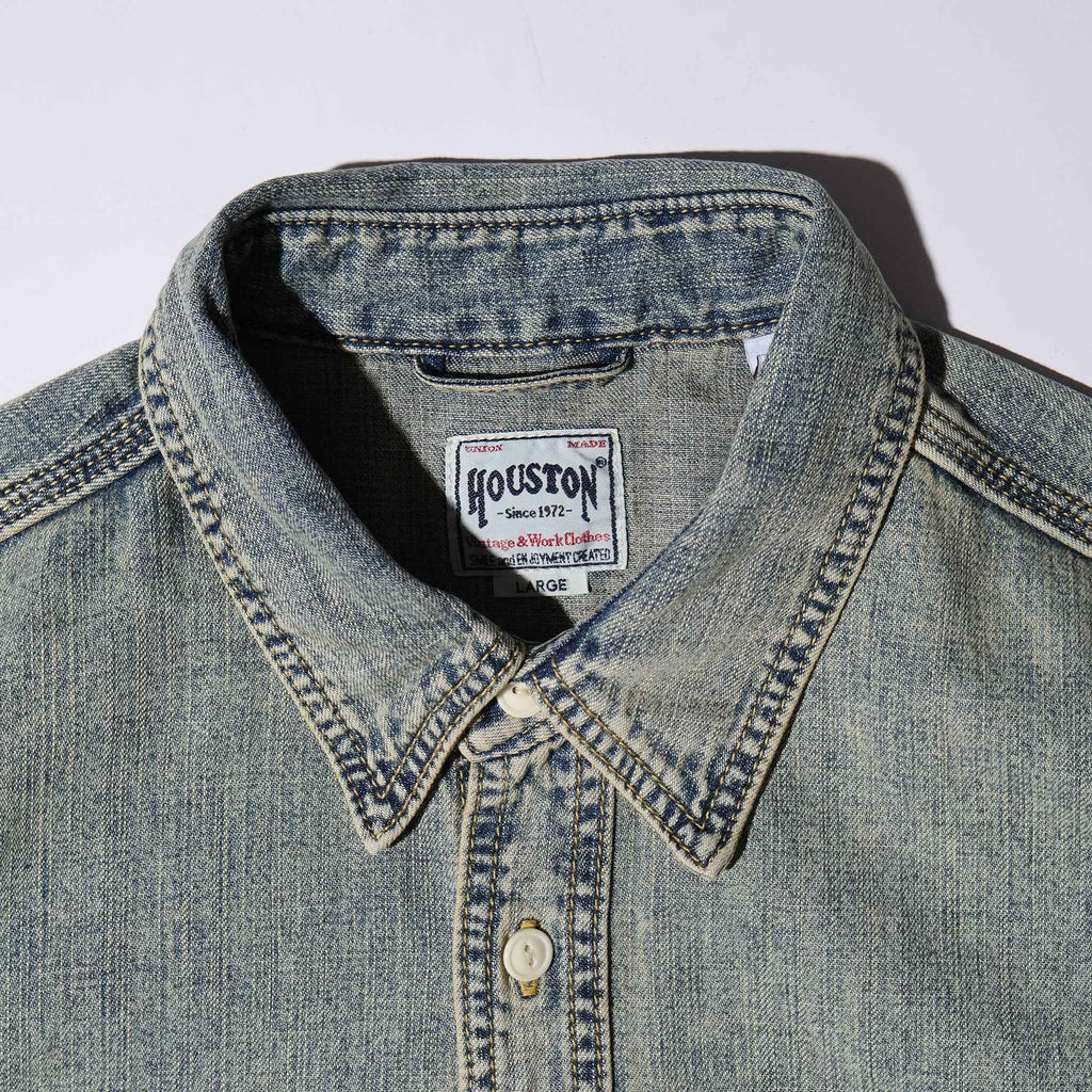 HOUSTON / 41341 US COTTON DENIM S/S WORK SHIRT - TRUTH