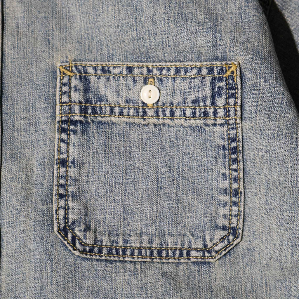 HOUSTON / 41341 US COTTON DENIM S/S WORK SHIRT - TRUTH
