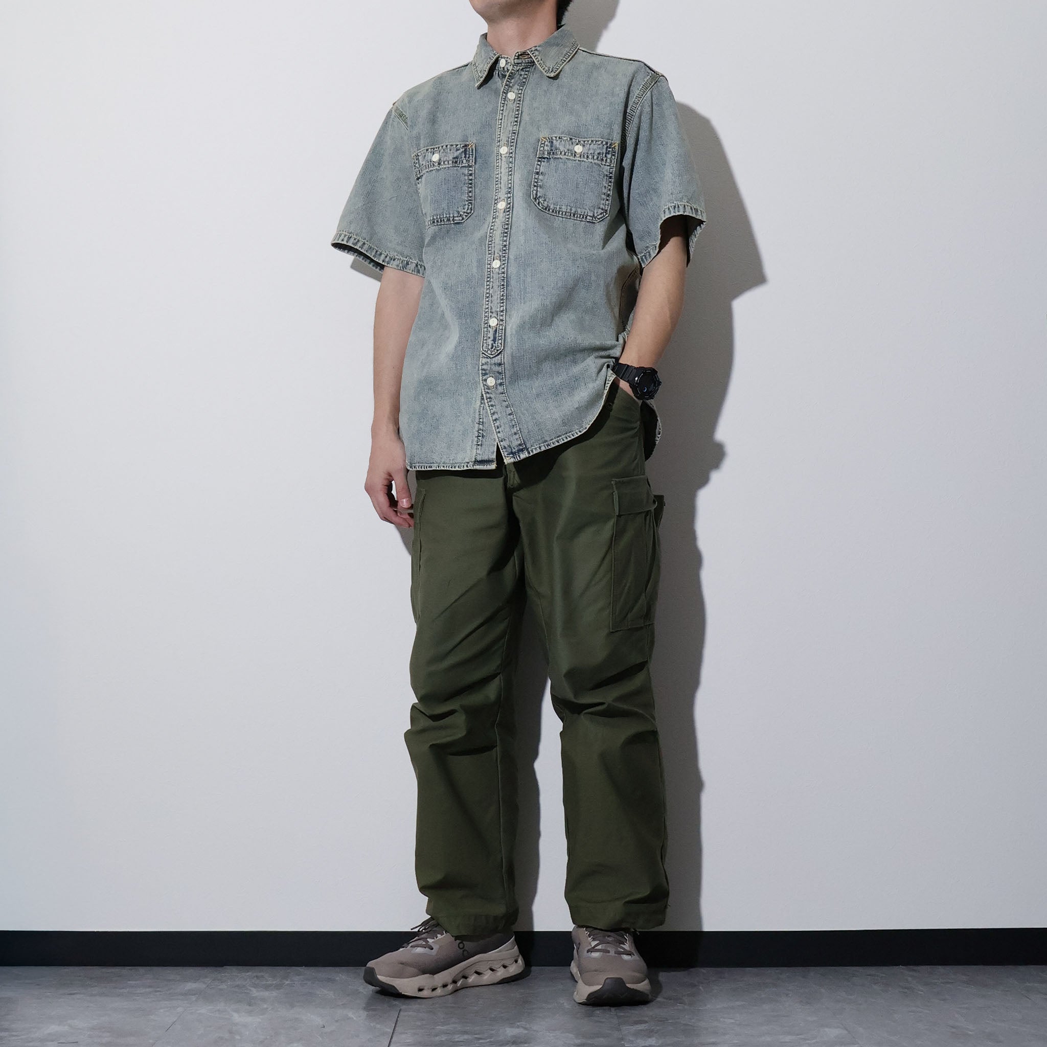 HOUSTON / 41341 US COTTON DENIM S/S WORK SHIRT - TRUTH