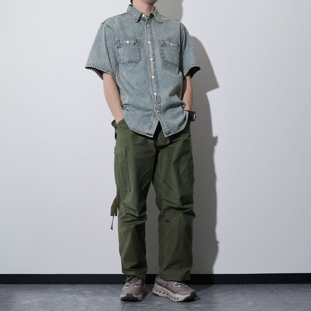 HOUSTON / 41341 US COTTON DENIM S/S WORK SHIRT - TRUTH