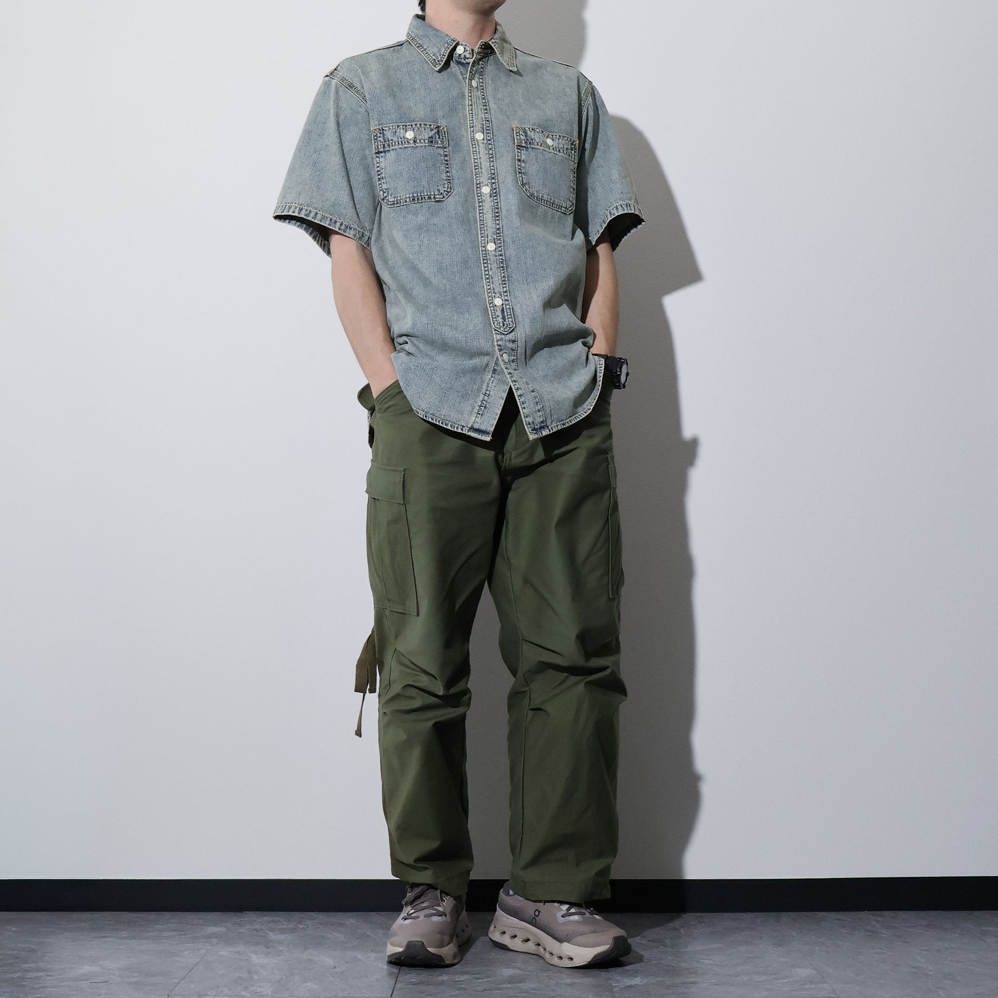 HOUSTON / 41341 US COTTON DENIM S/S WORK SHIRT - TRUTH