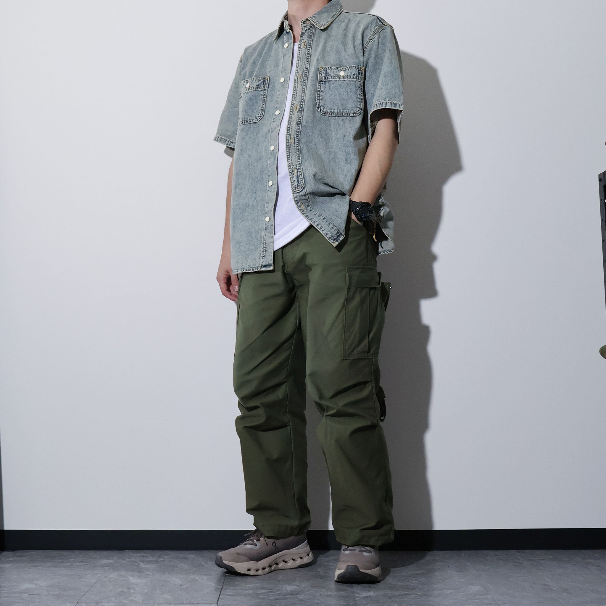 HOUSTON / 41341 US COTTON DENIM S/S WORK SHIRT - TRUTH