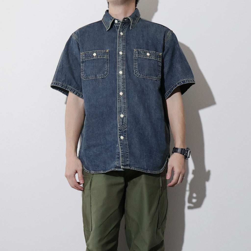 HOUSTON / 41341 US COTTON DENIM S/S WORK SHIRT - TRUTH