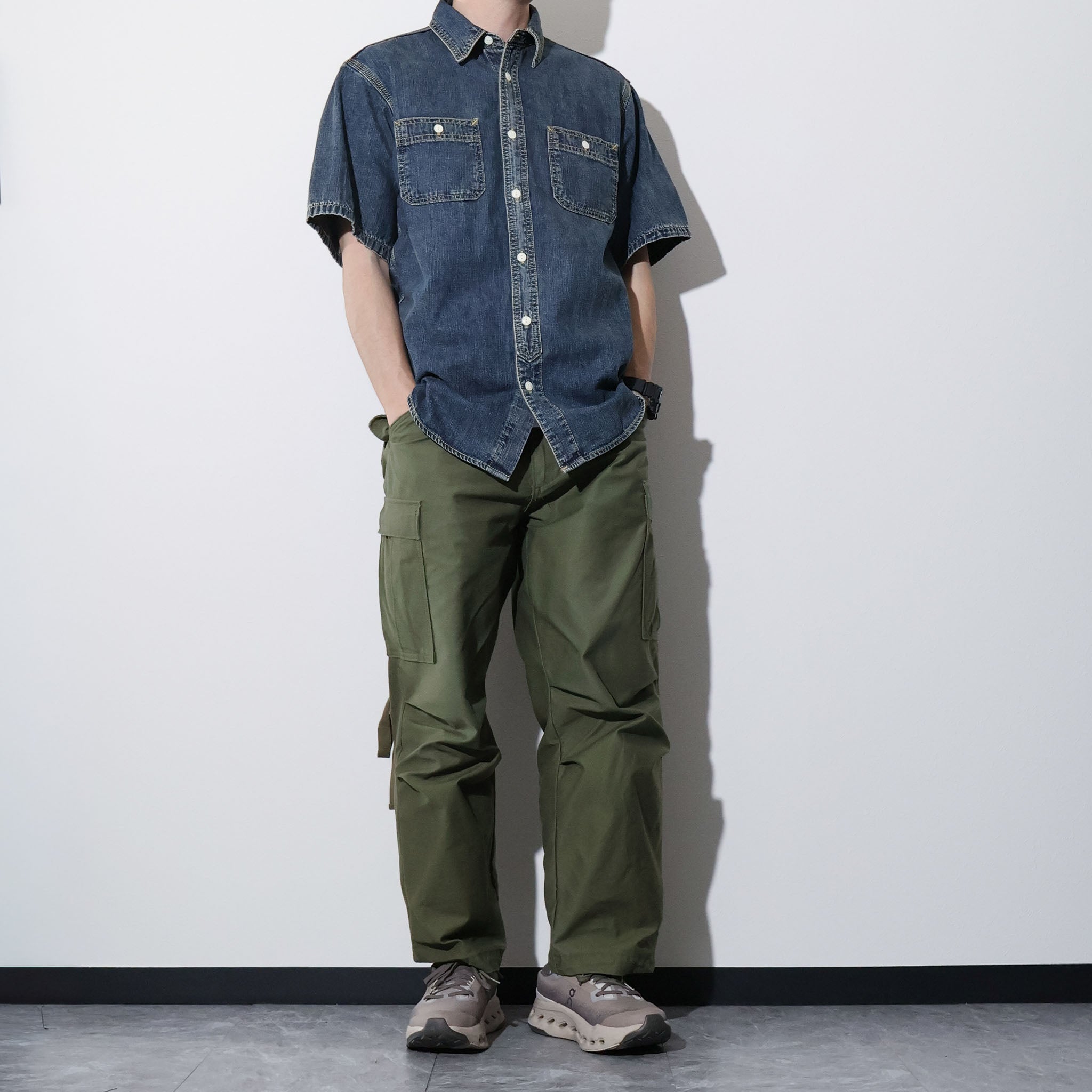 HOUSTON / 41341 US COTTON DENIM S/S WORK SHIRT - TRUTH