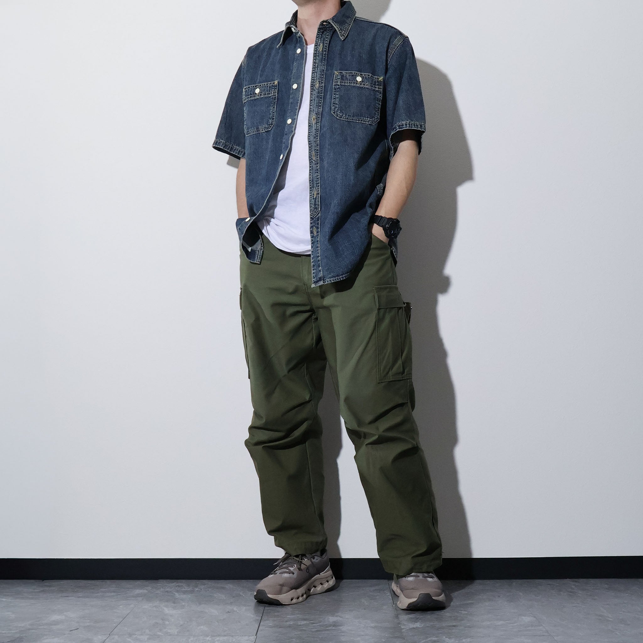 HOUSTON / 41341 US COTTON DENIM S/S WORK SHIRT - TRUTH