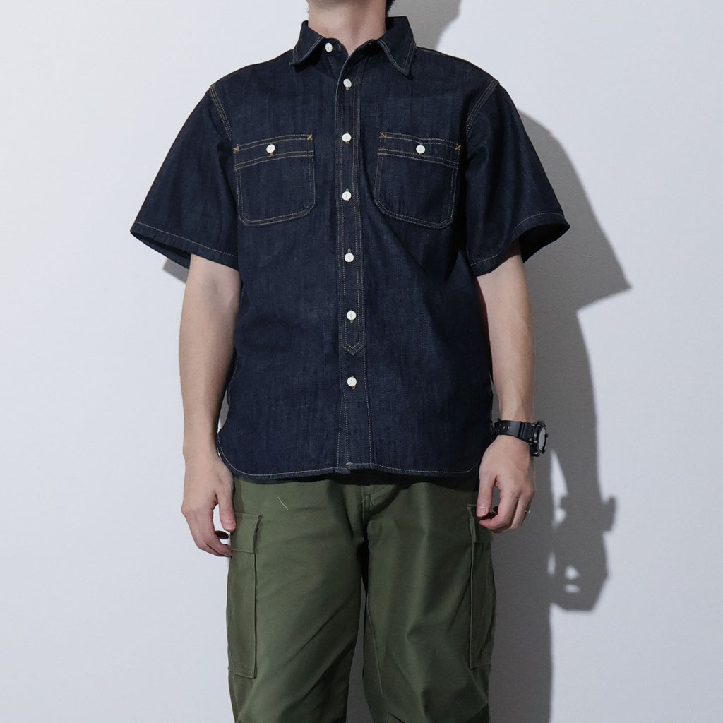 HOUSTON / 41341 US COTTON DENIM S/S WORK SHIRT - TRUTH