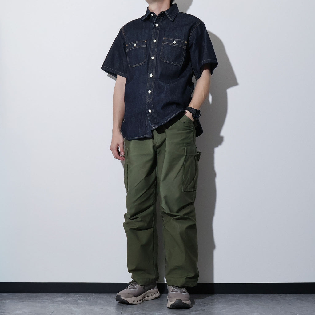 HOUSTON / 41341 US COTTON DENIM S/S WORK SHIRT - TRUTH
