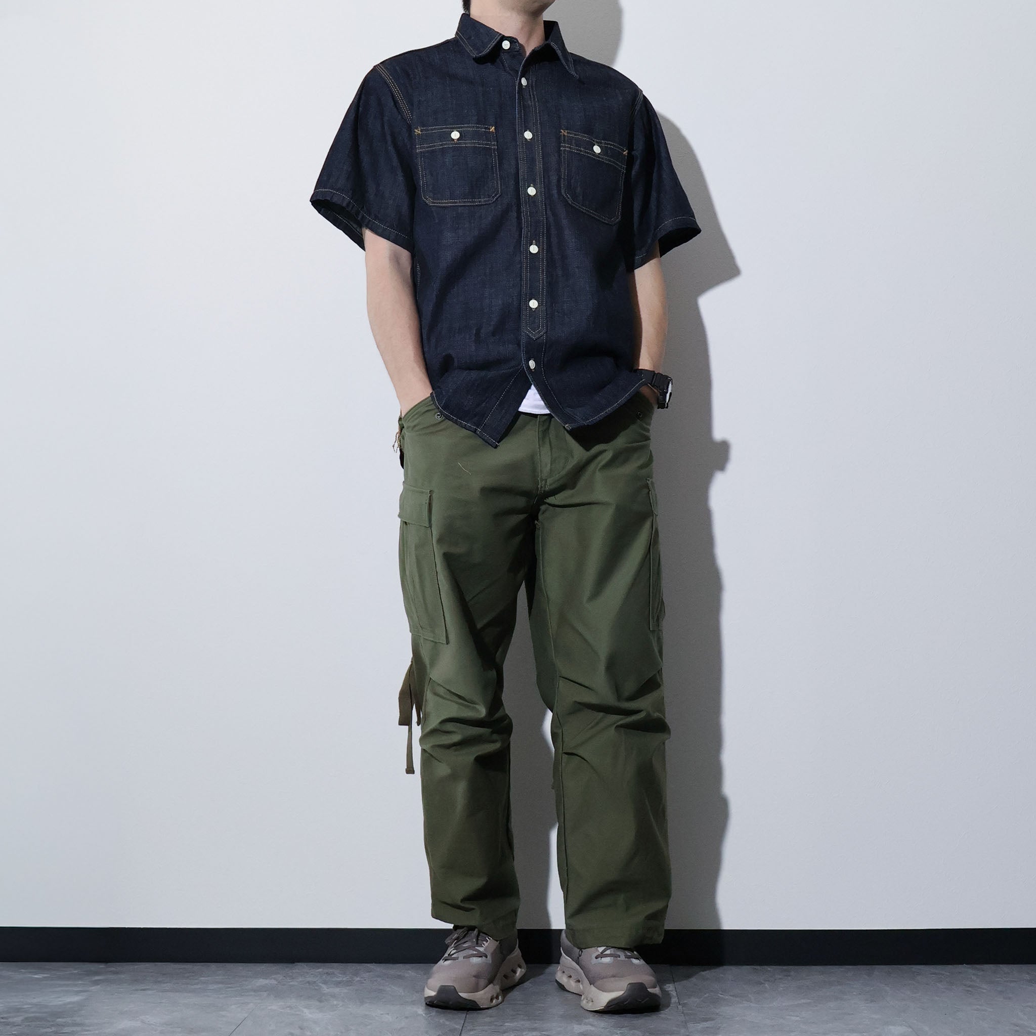 HOUSTON / 41341 US COTTON DENIM S/S WORK SHIRT - TRUTH
