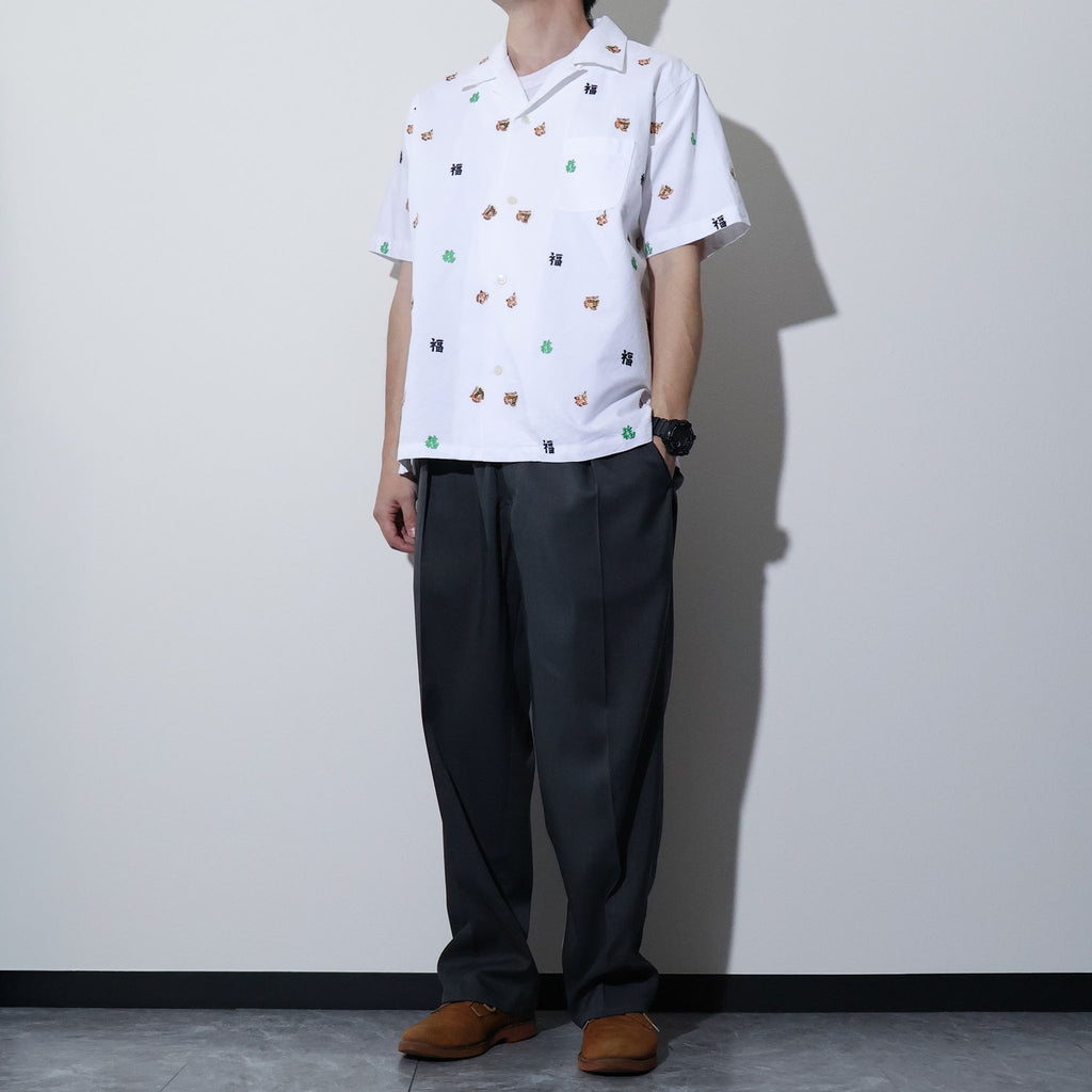 HOUSTON / 41346 OXFORD EMBROIDERY S/S SHIRT (VIETNUM) - TRUTH