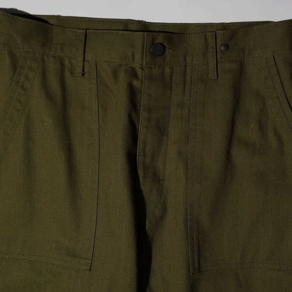 HOUSTON / 10158 U.S.ARMY HBT UTILITY TROUSERS (TAPERD) OLIVE