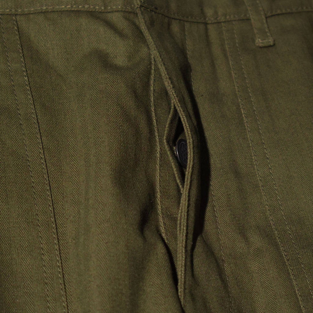 HOUSTON / 10158 U.S.ARMY HBT UTILITY TROUSERS (TAPERD) OLIVE