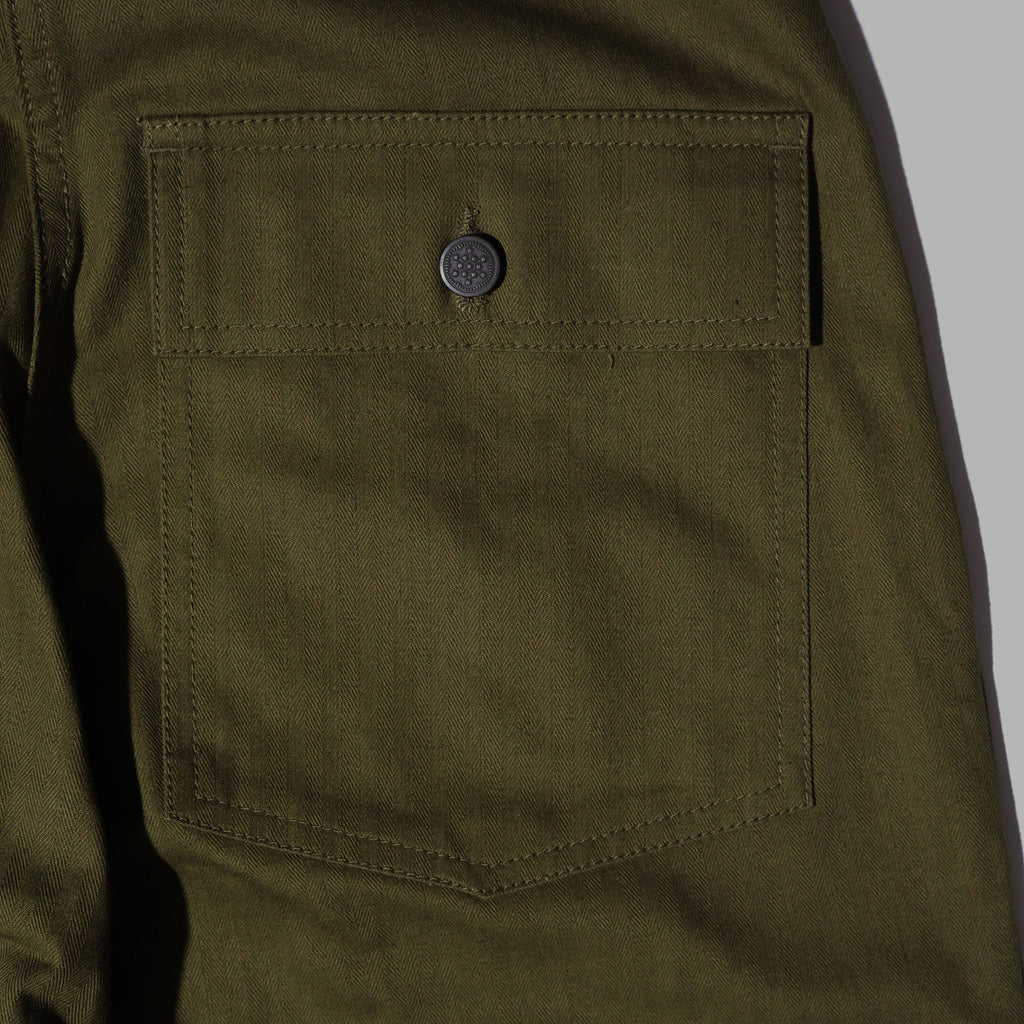 HOUSTON / 10158 U.S.ARMY HBT UTILITY TROUSERS (TAPERD) OLIVE