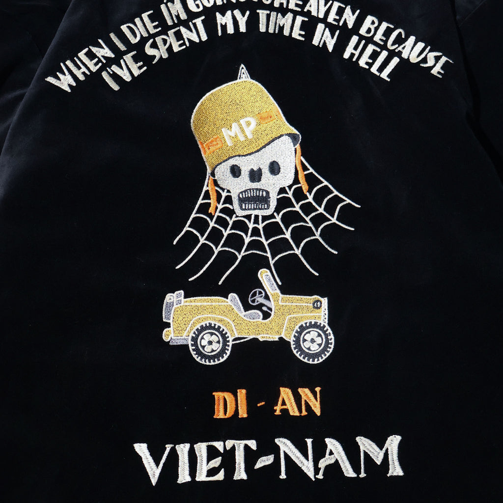 HOUSTON / 51641 VELVETEEN VIETNAM JACKET (SKULL)